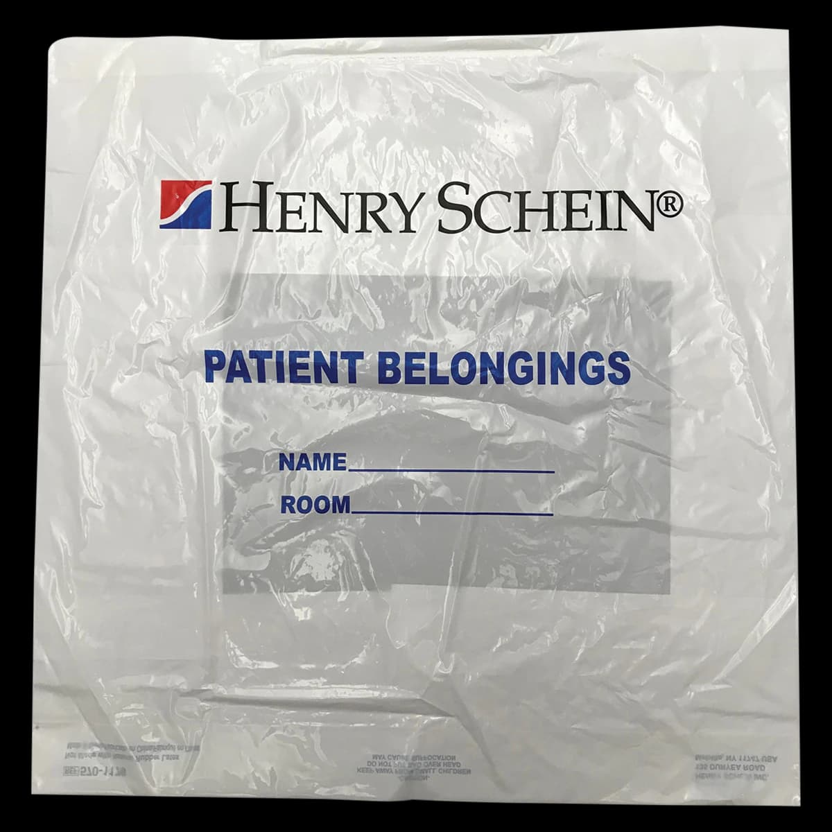 Henry Schein Patient Belongings Bag, White Opaque, Handle Top Closure, 20x20x4" - Bag Belonging Patient w/Handle - Image 1