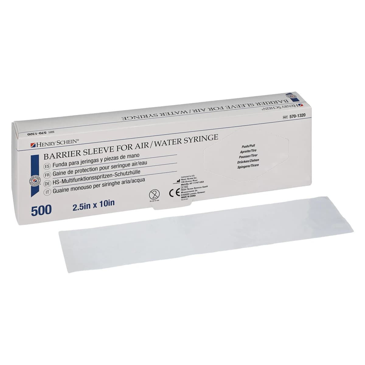 HSI Syringe Barrier Sleeve, 2.5 in x 10 in, Clear, 500/Box thumbnail 2