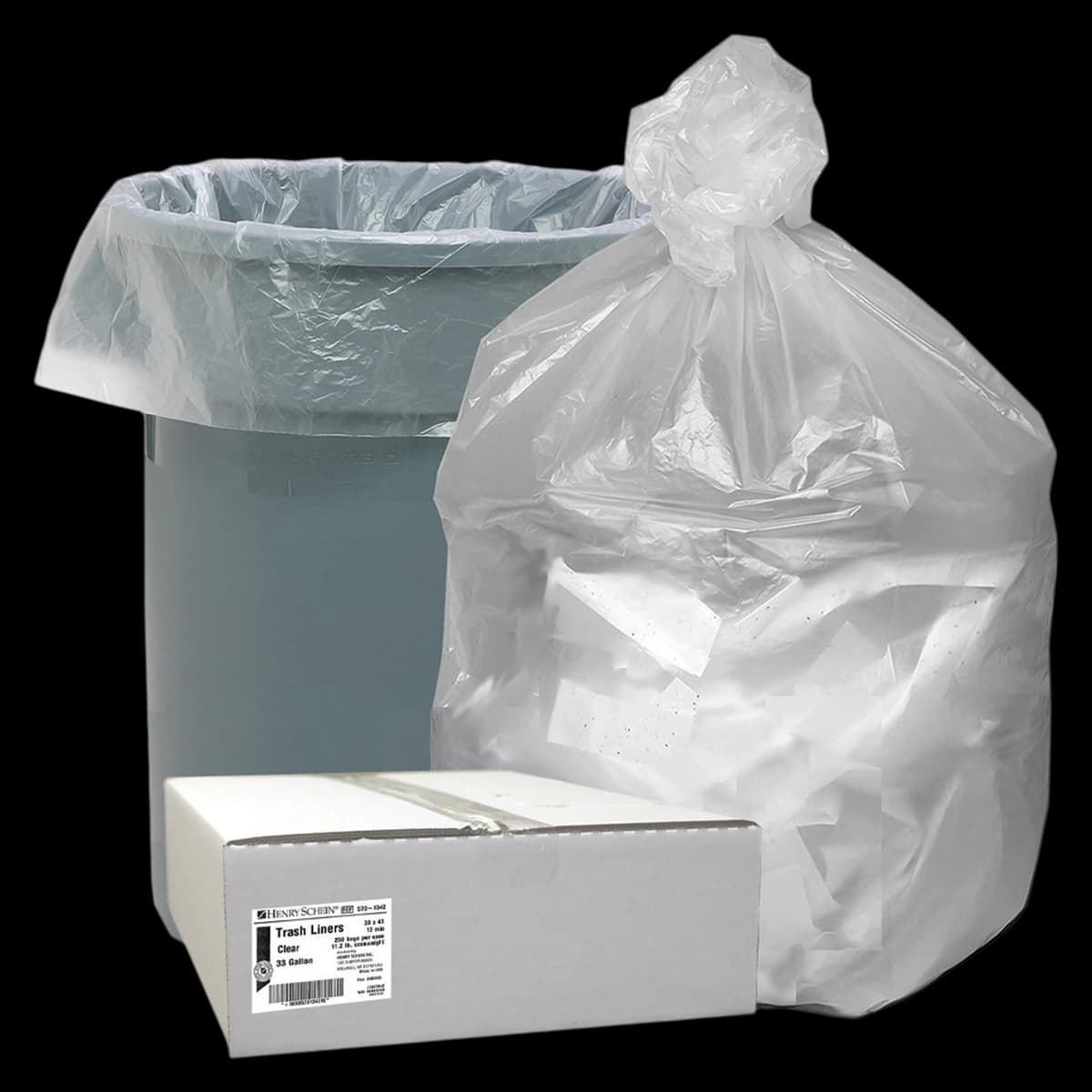 Trashliner Clear High Density Trash Bags, 33x40", 13 Micron, 250/Case - Trashliner Clear 33x40" - Image 1