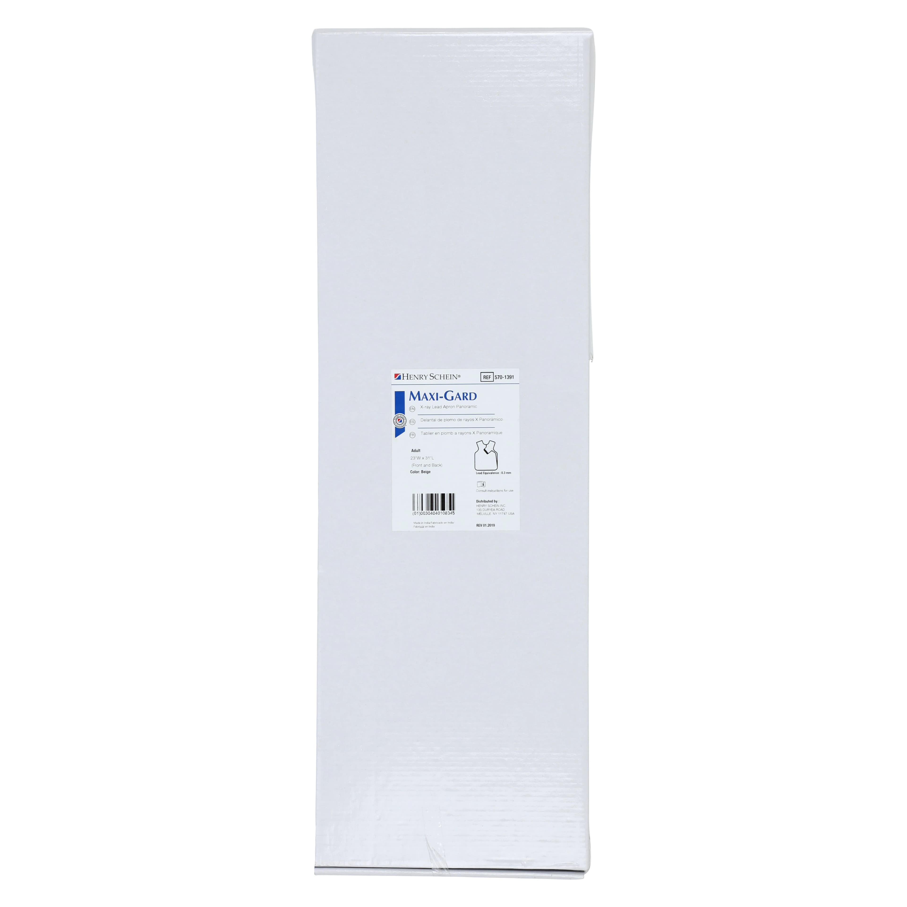 Maxi-Gard Panoramic X-Ray Apron, Adult, Beige, Without Collar, 0.3 mm Lead Equivalent, 22 in x 27 in thumbnail 3