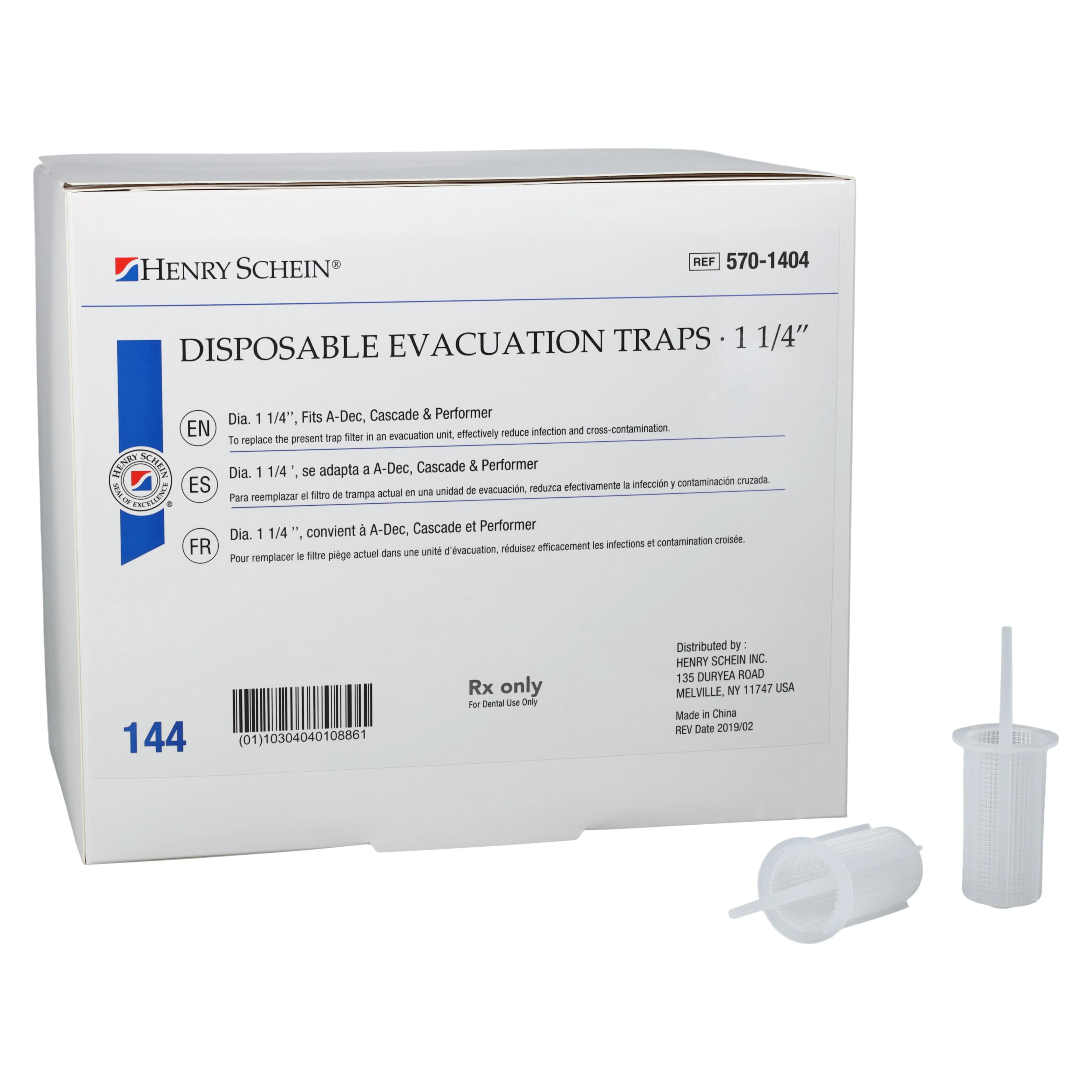 Evacuation Traps #5500, 1 1/4 in, Disposable, 144/Box thumbnail 2