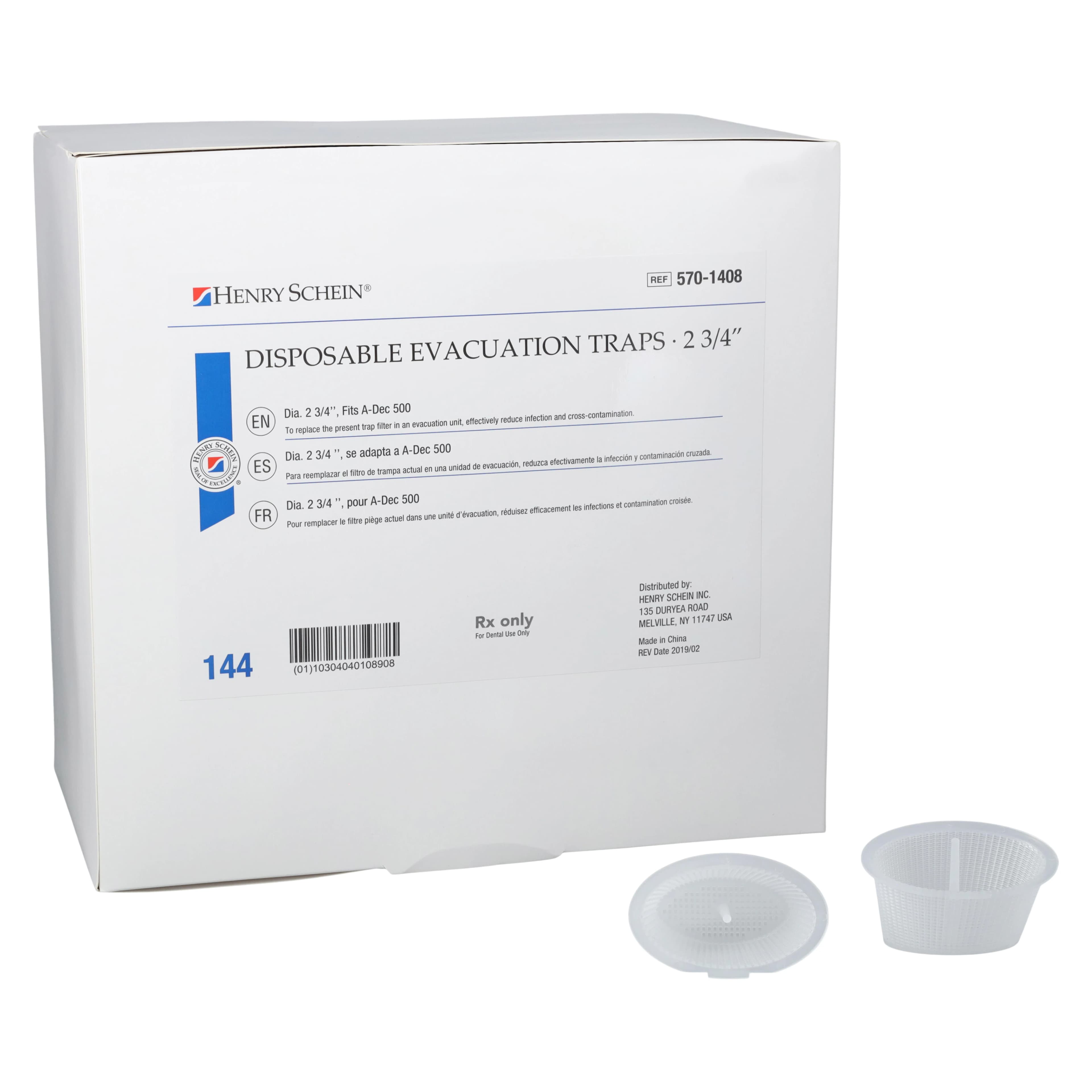 Disposable Evacuation Traps #5512, 2 3/4 in, 144/Box thumbnail 2