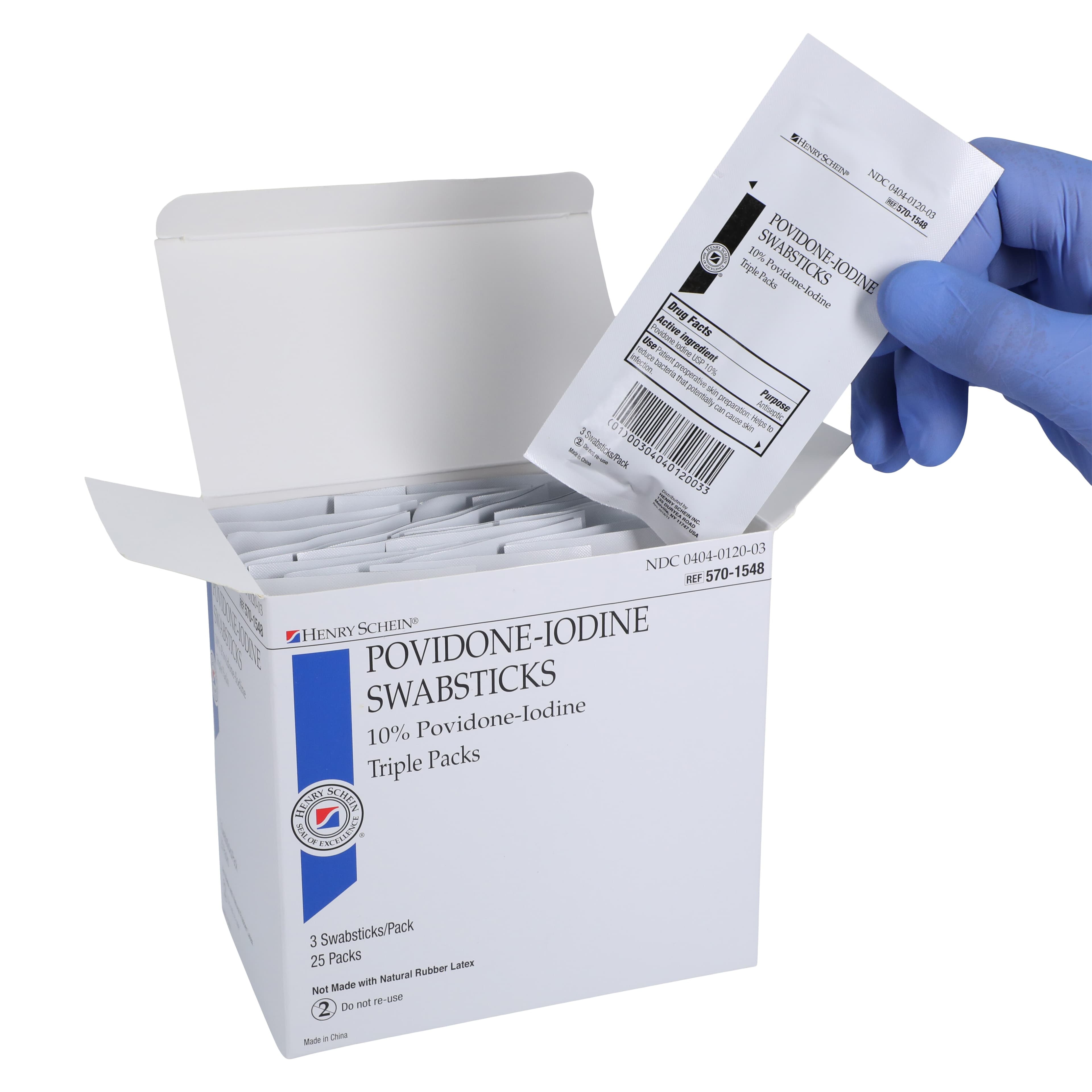 Henry Schein Povidone-Iodine Swabstick, 10% PVP Iodine, Sterile, 3-Pack thumbnail 5