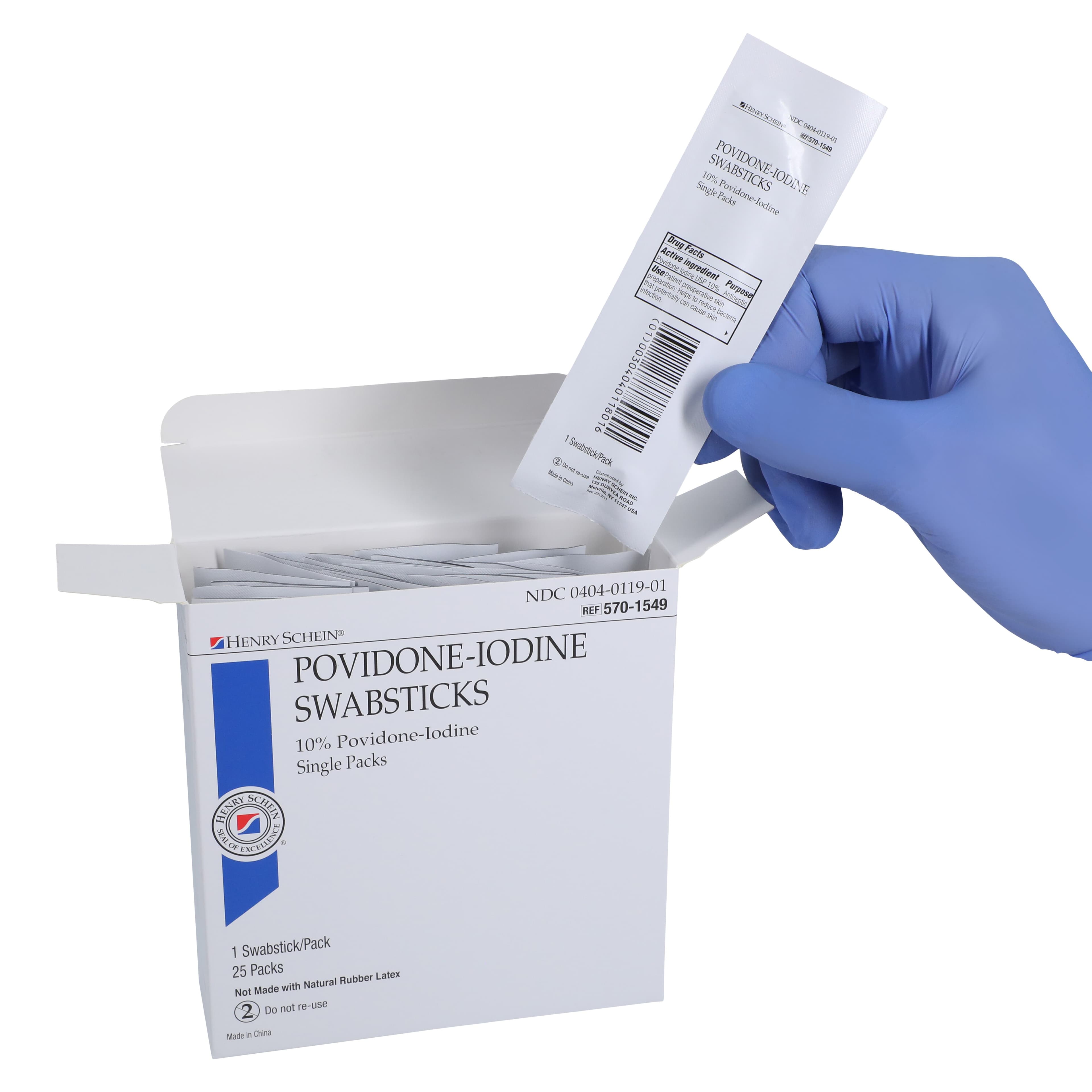 Henry Schein Povidone-Iodine Swabstick, 10% PVP Iodine, Sterile, 1" thumbnail 6