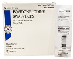 Henry Schein Povidone-Iodine Swabstick, 10% PVP Iodine, Sterile, 1" thumbnail 2