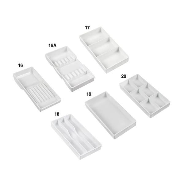 Henry Schein Instrument Tray Plastic #16, 4 in x 8 in, Light Gray, Autoclavable thumbnail 2