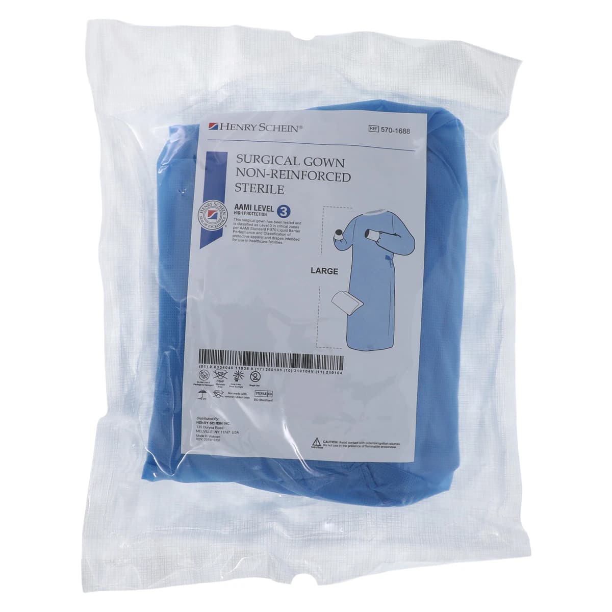Surgical Gown AAMI Level 3 Non-Reinforced, SMS Fabric, Large, Sterile, Hook & Loop, With Hand Towel, 30/Case thumbnail 6