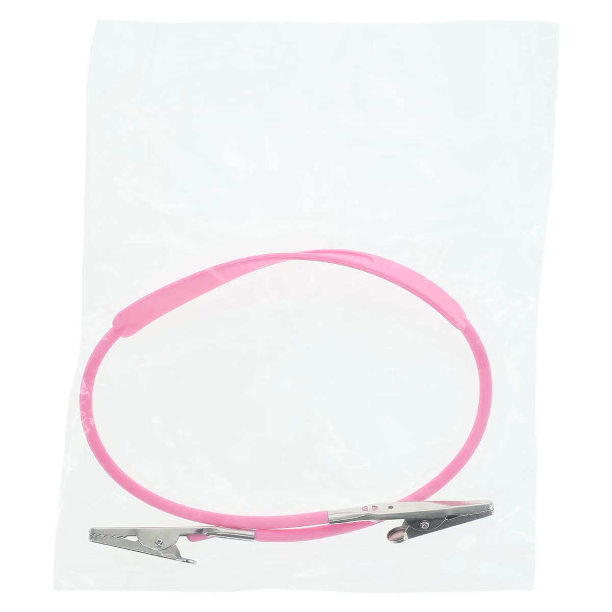 Henry Schein Bib Holder, Silicone, Alligator Clips, Pink, 18 in, 3/Pk thumbnail 2