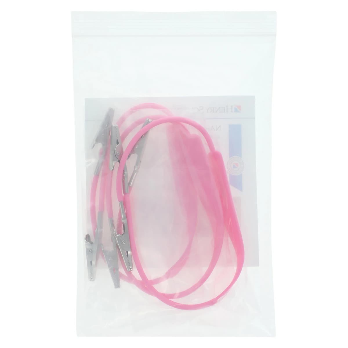 Henry Schein Bib Holder, Silicone, Alligator Clips, Pink, 18 in, 3/Pk thumbnail 3