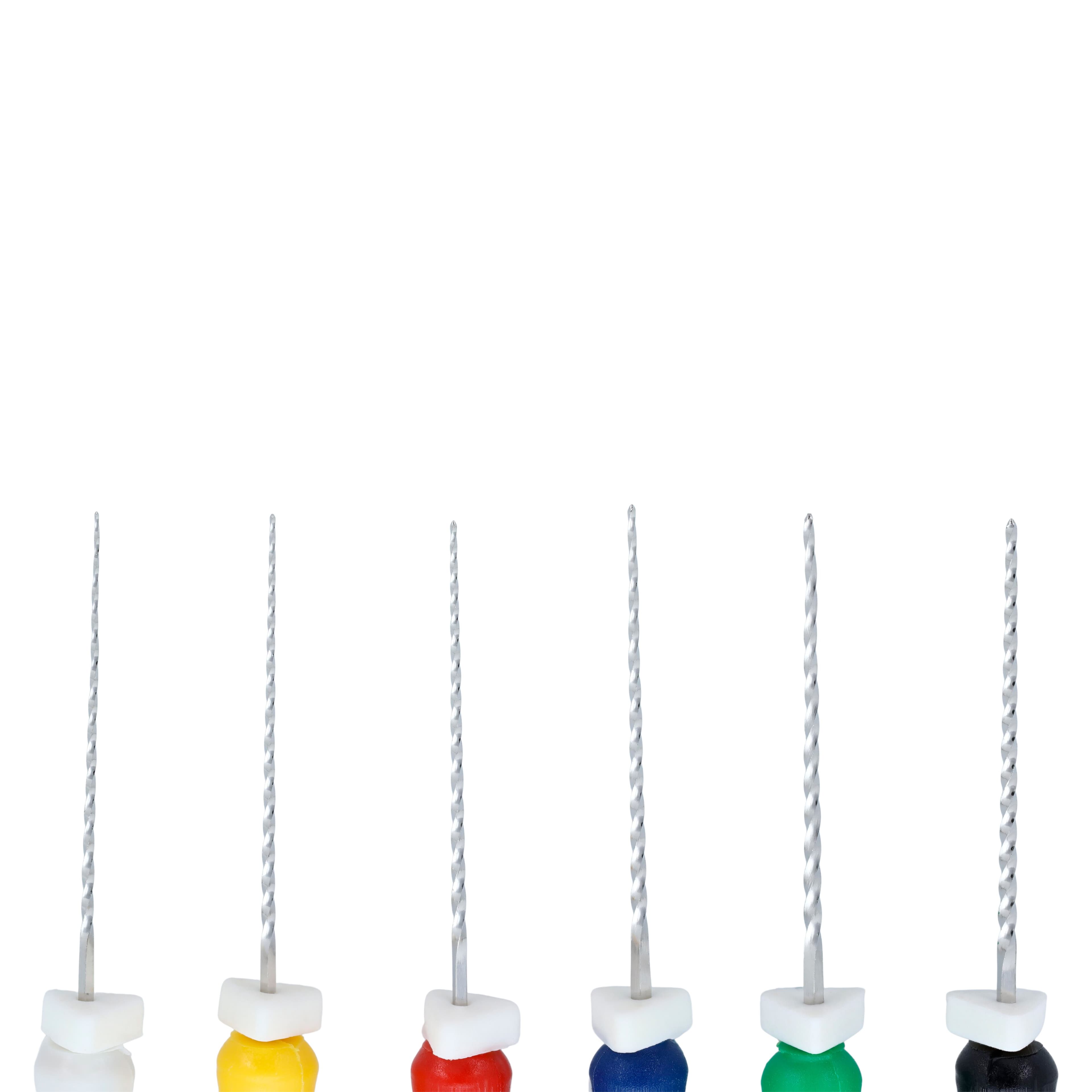 Endoflex Reamers, 21mm, Size 15-40 Assorted, Stainless Steel, Color Coded Handle, 6/Box thumbnail 2