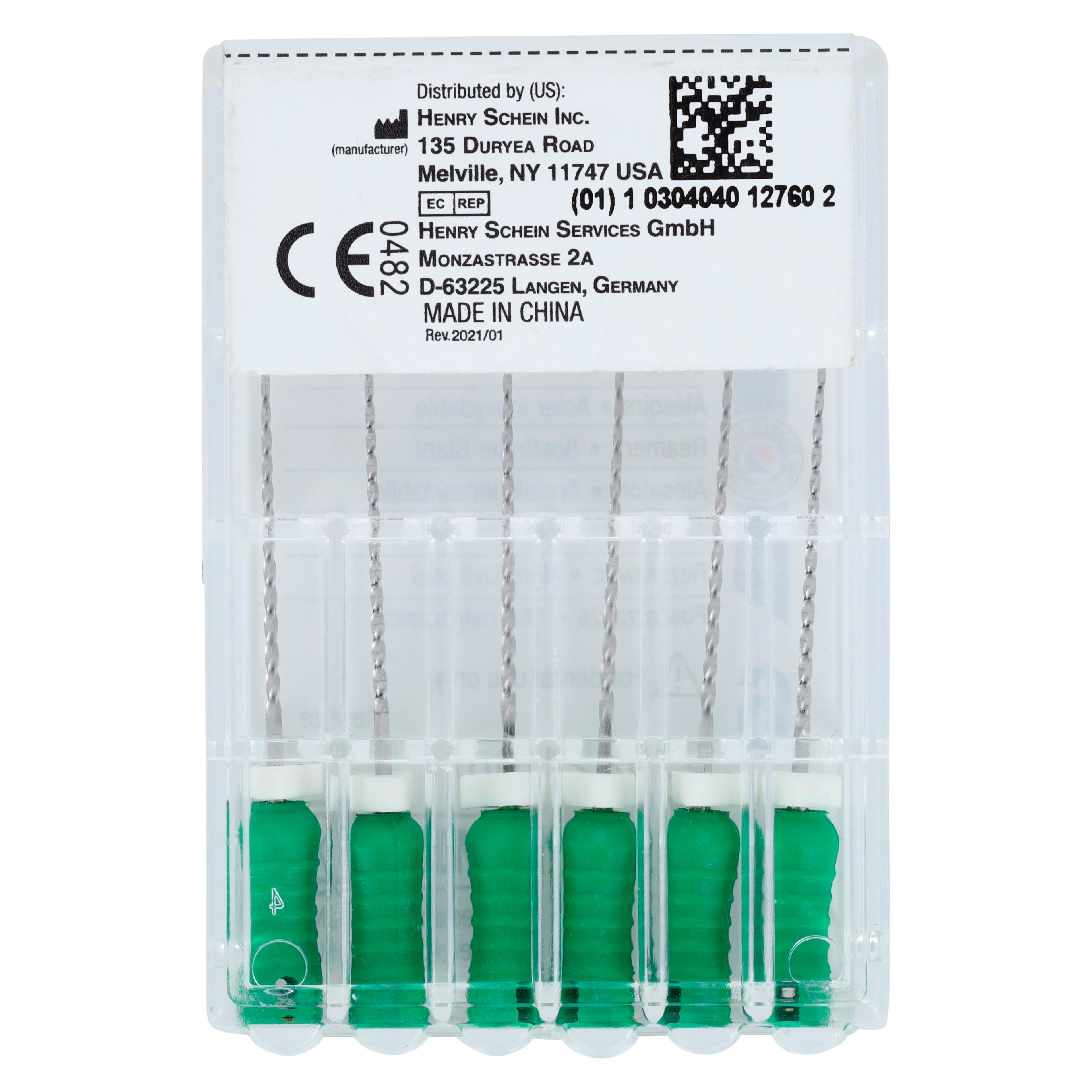 Endoflex Reamers, Size #35, 21mm, Stainless Steel, Green Handle, 6/Box thumbnail 5