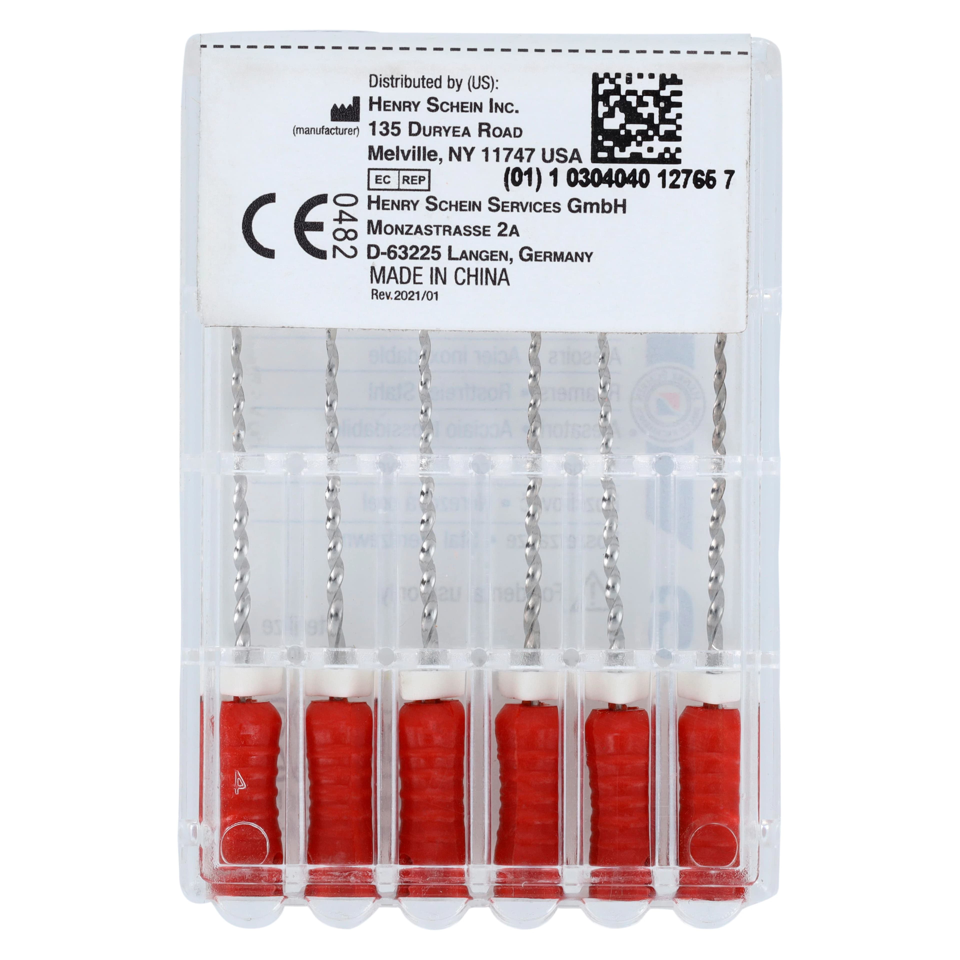 Endoflex Reamers, Size 55, 21mm, Stainless Steel, Red Handle, 6/Box thumbnail 5