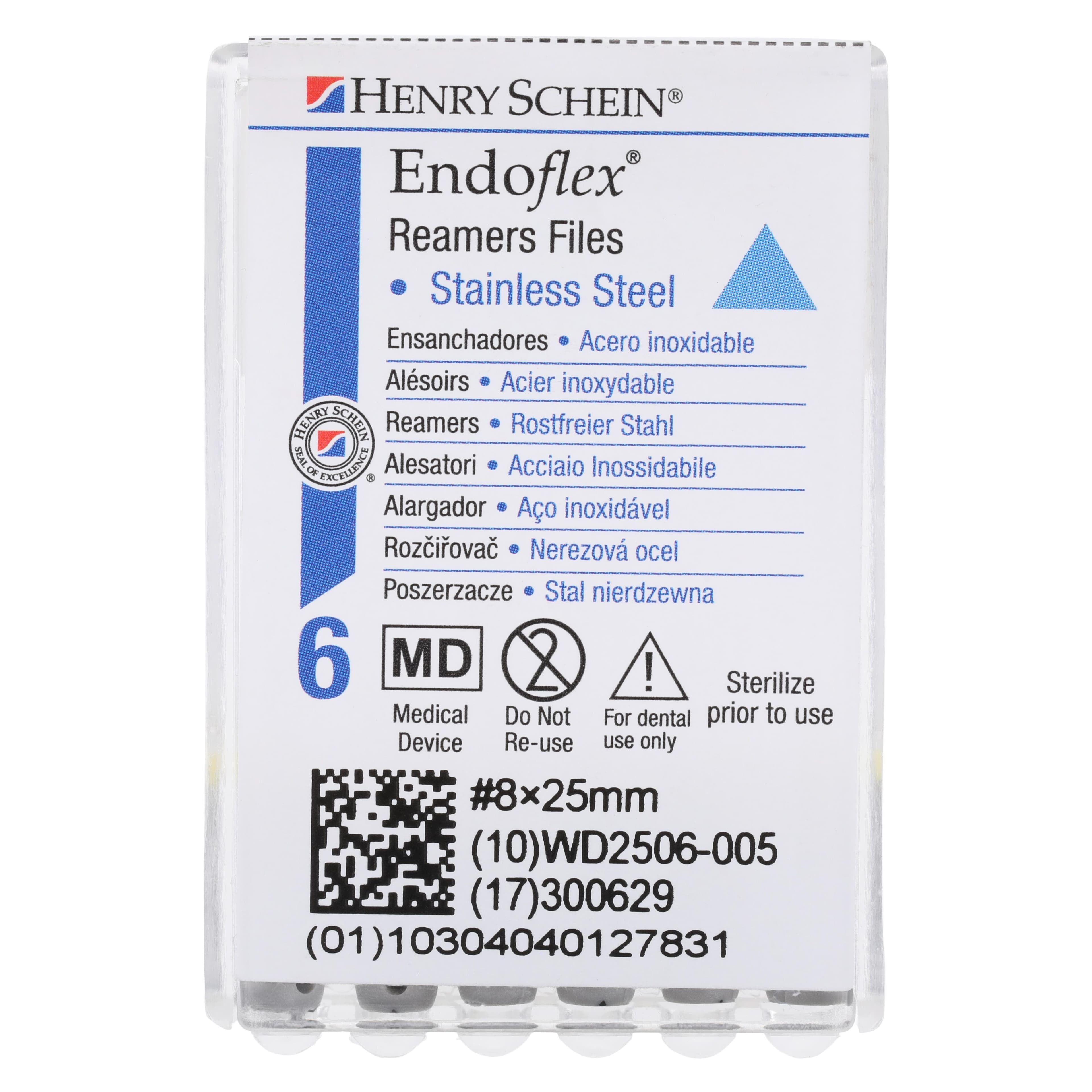Endoflex Reamers, Size 08, 25mm, Stainless Steel, Grey, ISO, Non-Sterile, 6/Box thumbnail 4