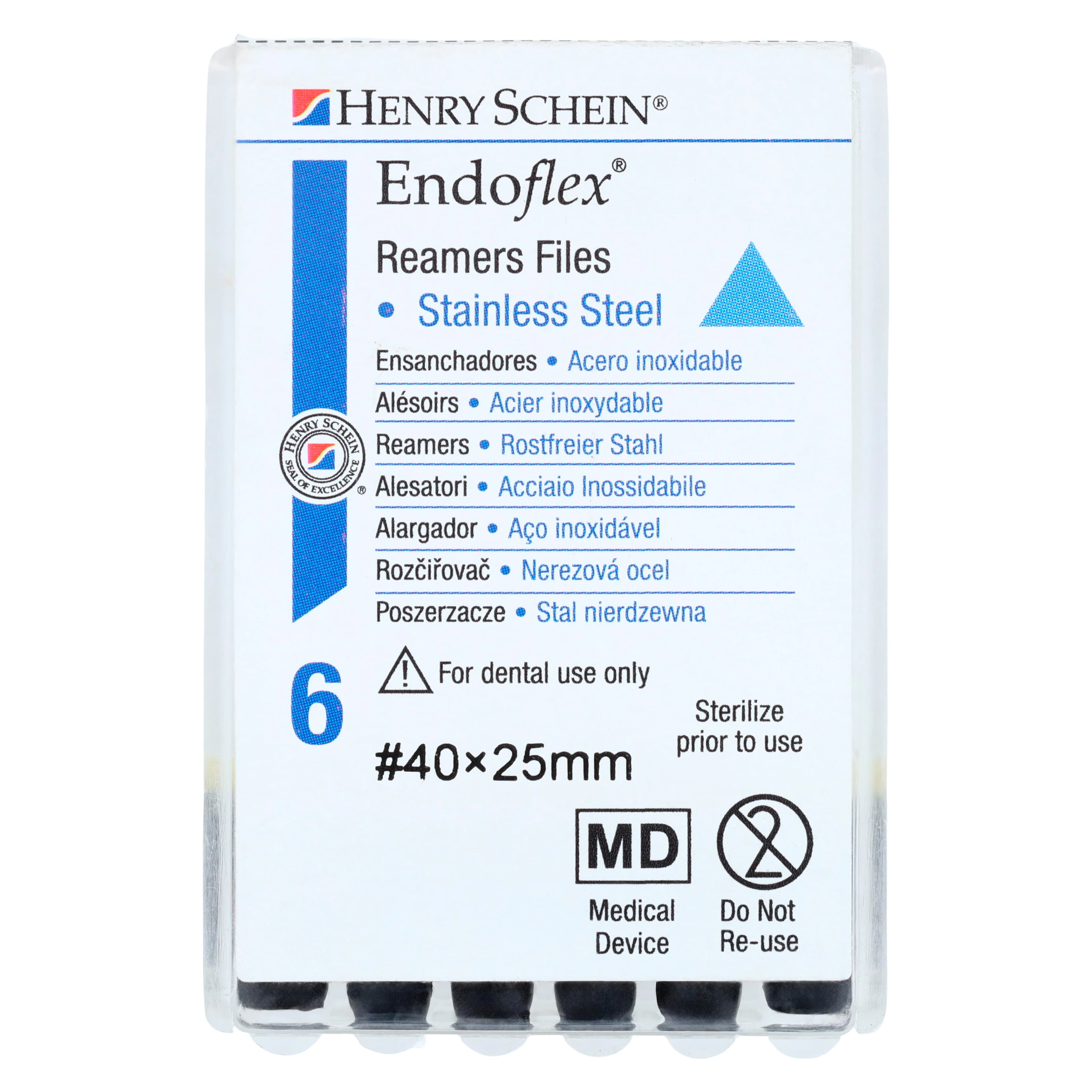 Endoflex Reamers, Size #40, 25mm, Stainless Steel, Black, 6/Box thumbnail 4