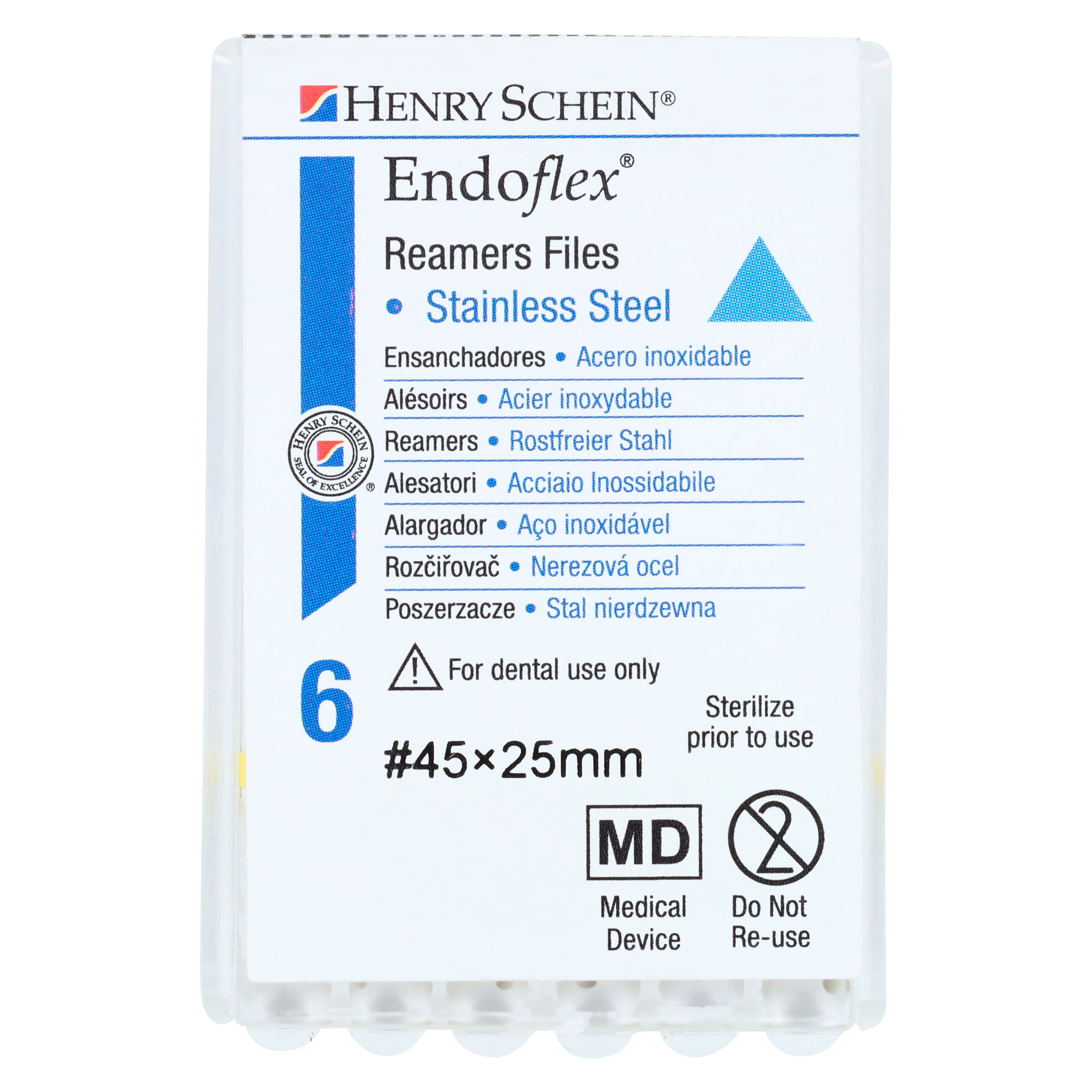 Endoflex Reamers, Size 45, 25mm, Stainless Steel, White, Non-Sterile, 6/Box thumbnail 4