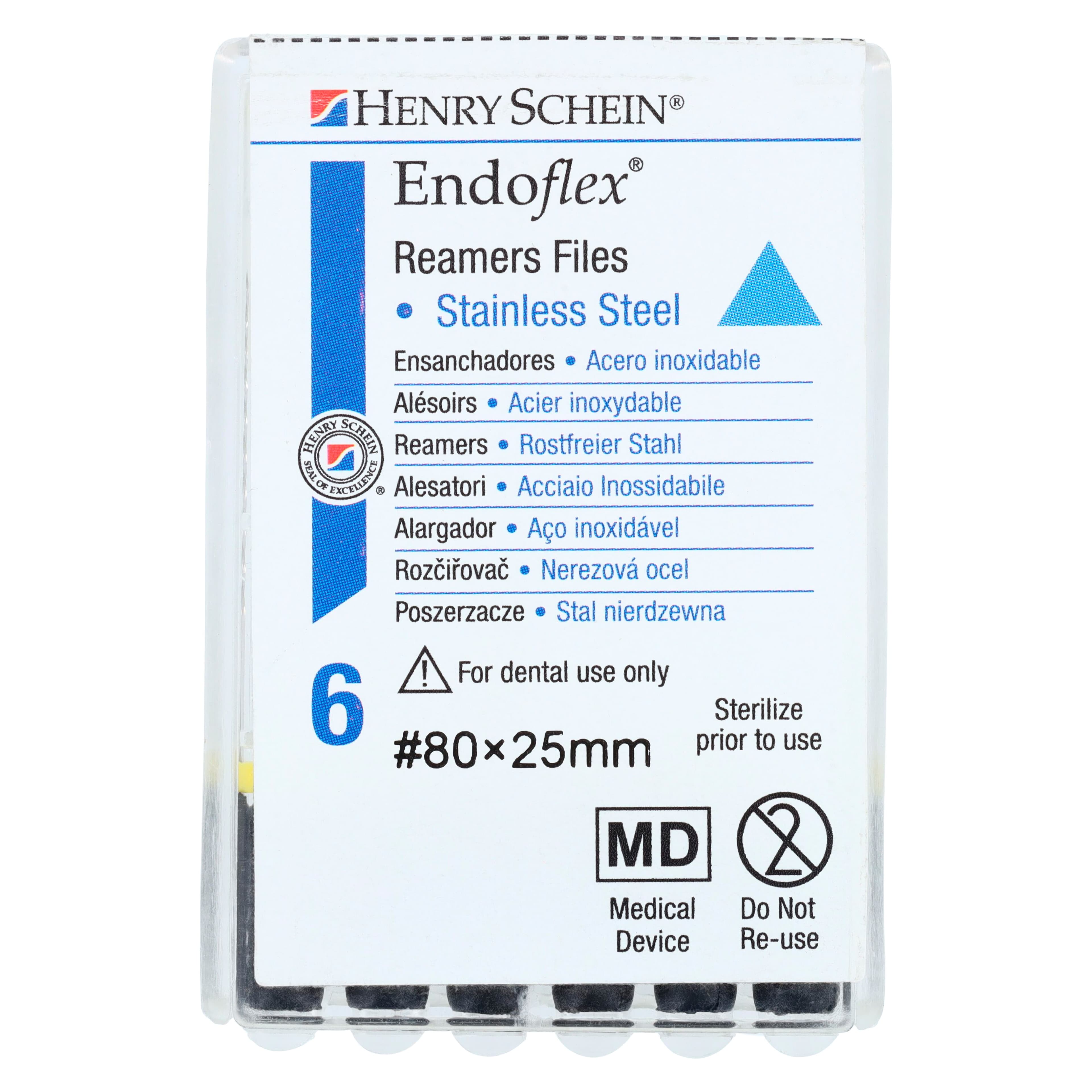 Endoflex Reamers, Size 80, 25mm, Stainless Steel, Black, 6/Box thumbnail 4