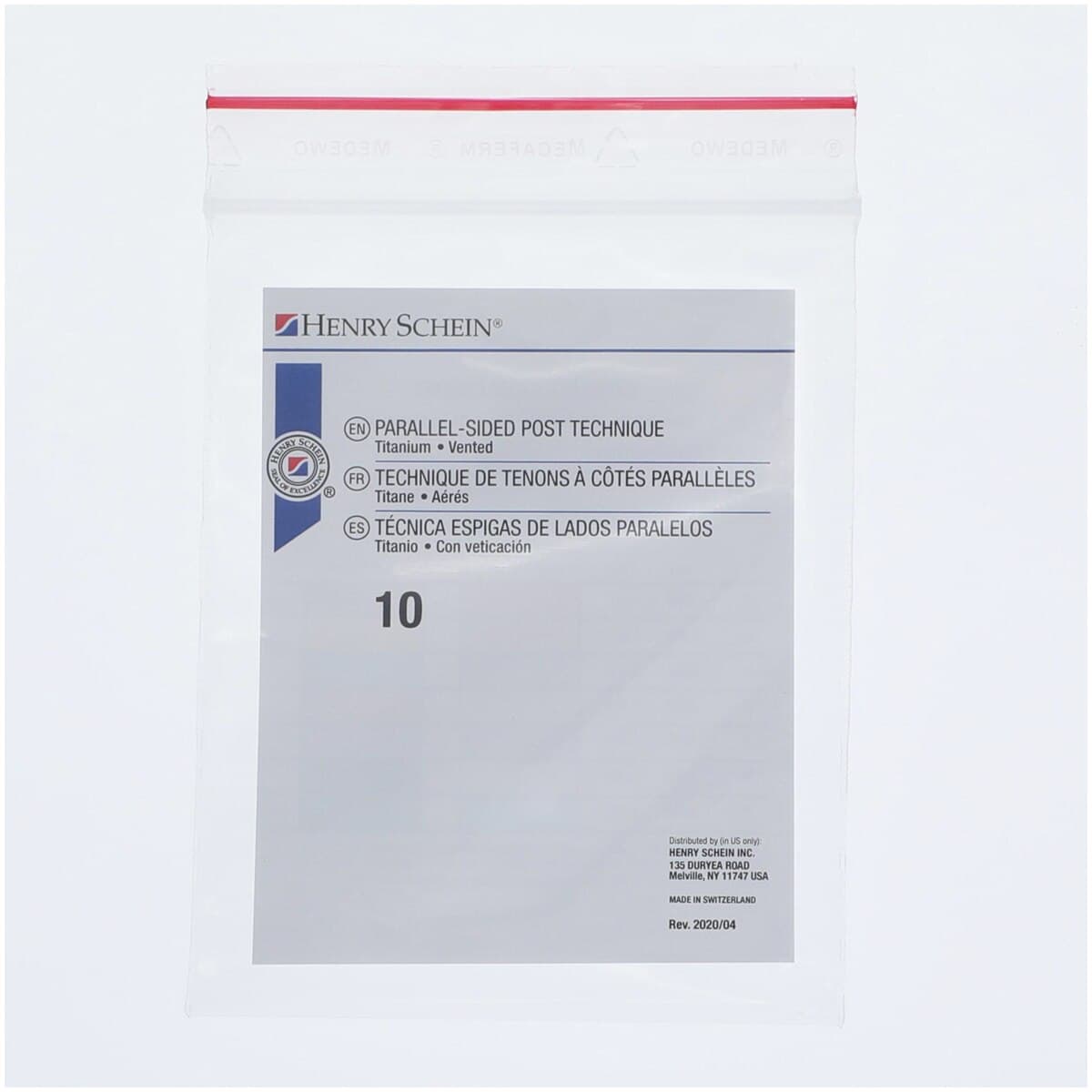 Individual Parallel-Sided Posts, Titanium, Size 4, 10/Pk thumbnail 2