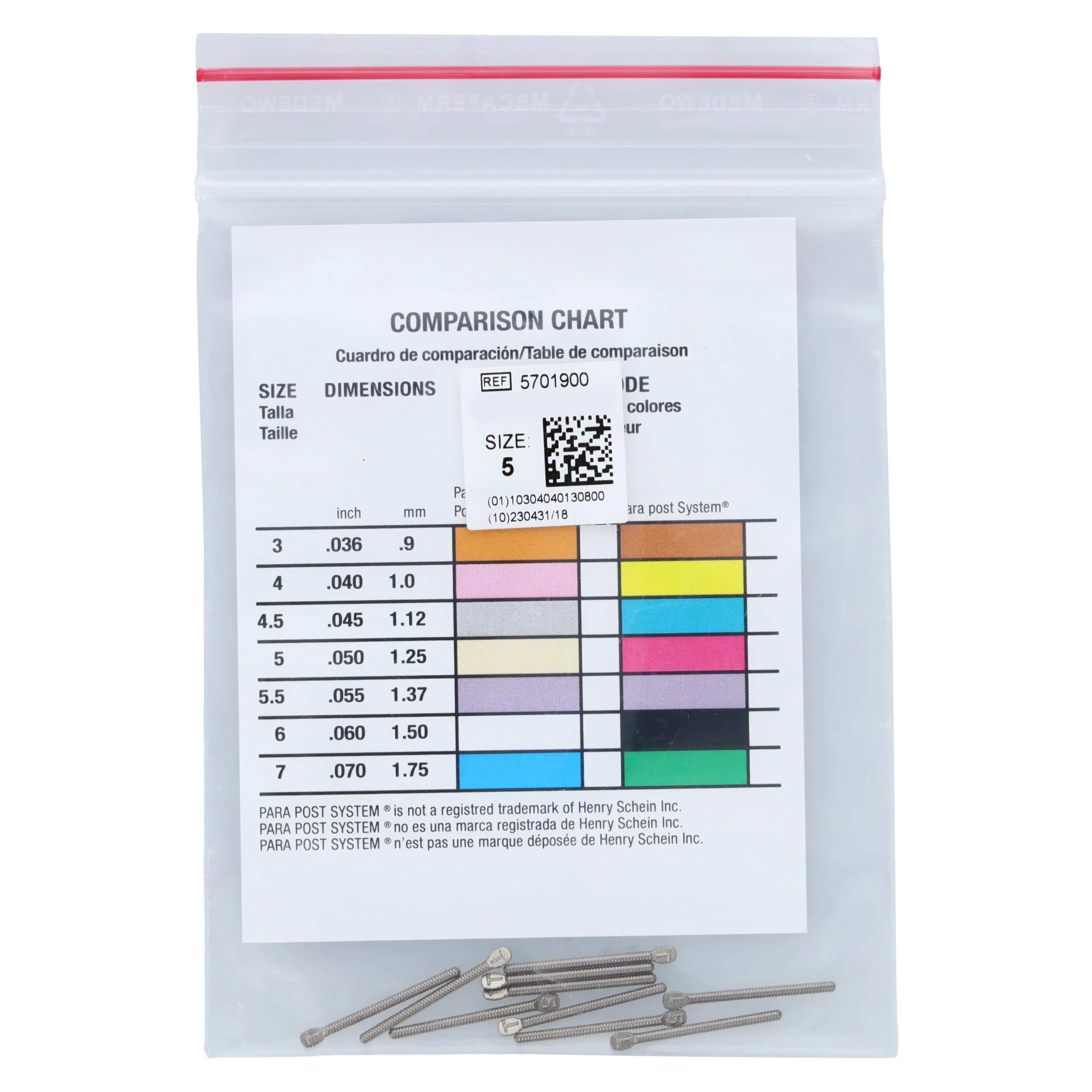 Individual Parallel-Sided Posts, Titanium, Size 5, 10/Pk thumbnail 5
