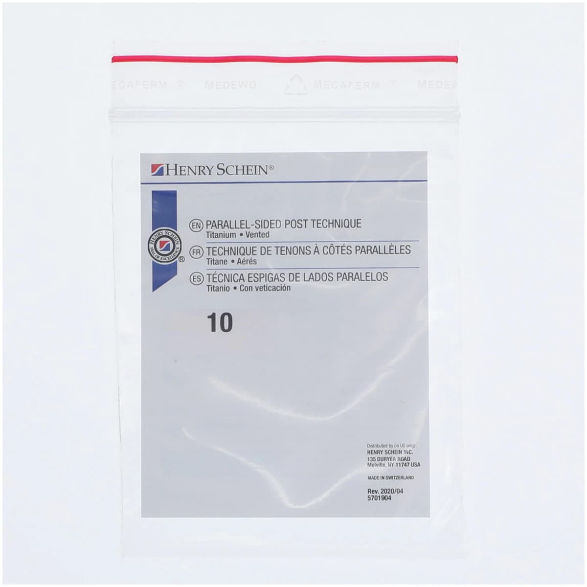 Individual Parallel-Sided Posts, Titanium, Size 7, Color-Coded, Serrated, 10/Pk thumbnail 2