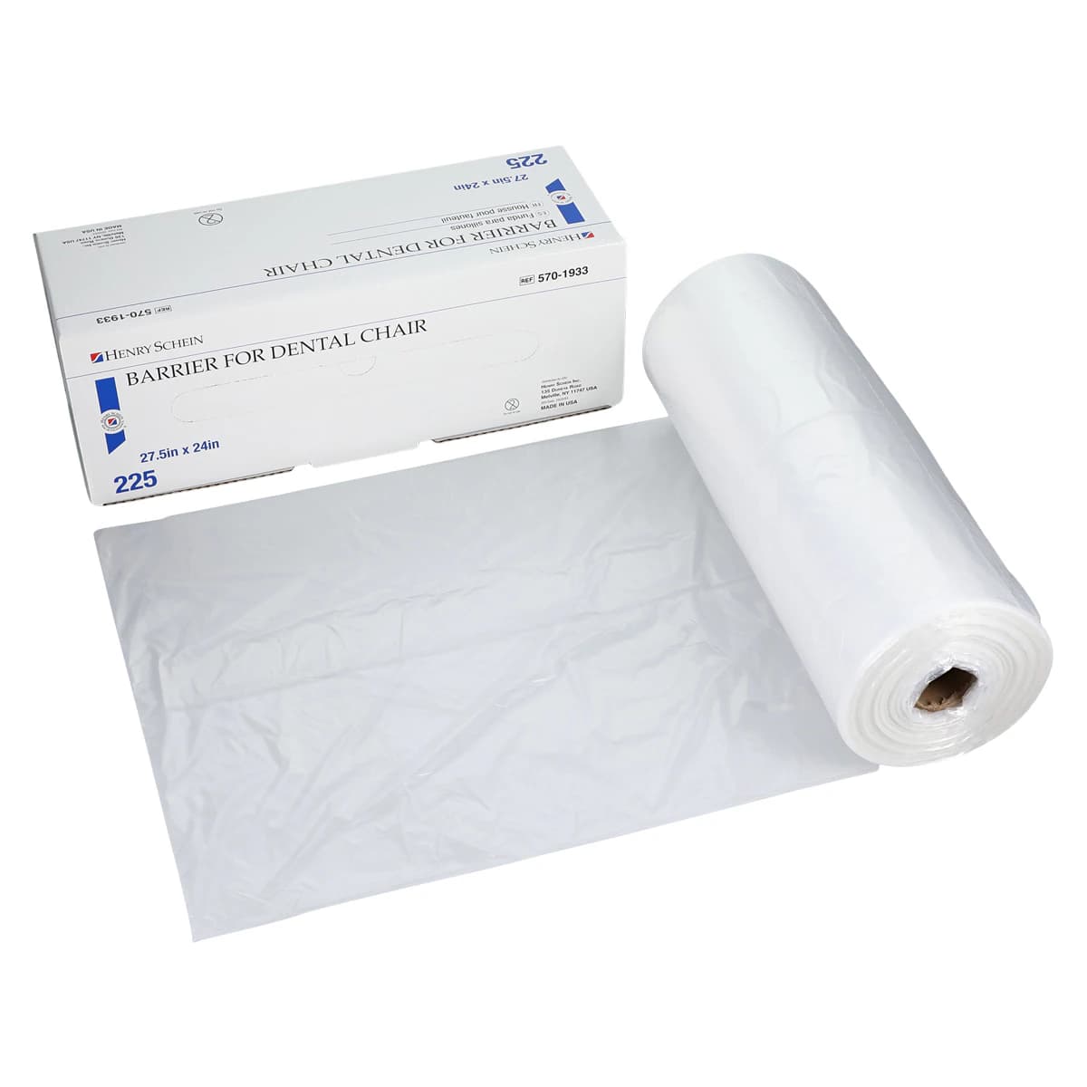 Henry Schein Dental Chair Barrier Sleeves, Half Chair, 27.5 in x 24 in, Latex-Free, 225/Box - Dental Chair Barrier Sleeves - Image 1