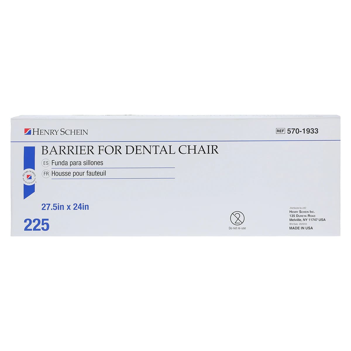 Henry Schein Dental Chair Barrier Sleeves, Half Chair, 27.5 in x 24 in, Latex-Free, 225/Box thumbnail 8