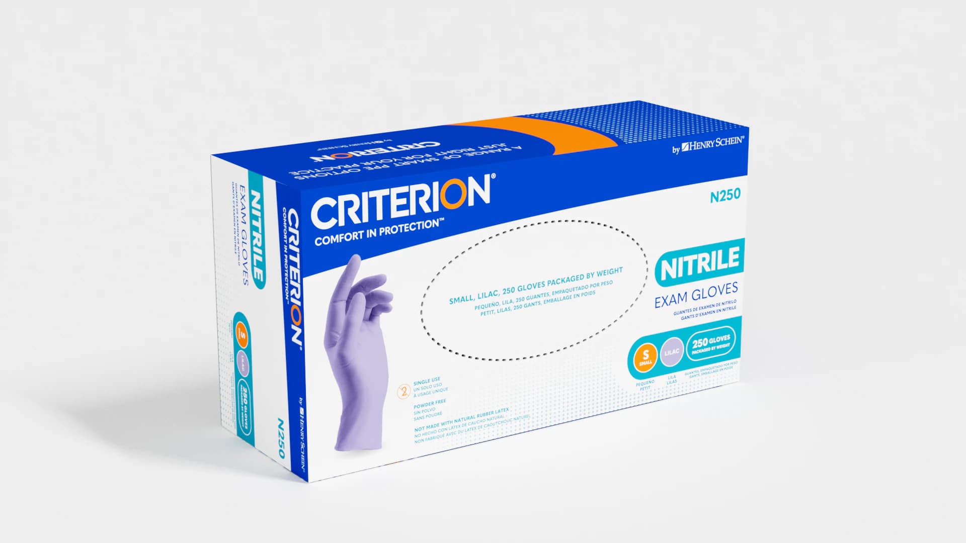 Criterion N250 Nitrile Exam Gloves, Powder Free, Non-Sterile, Small, Lilac, 250/Box thumbnail 3