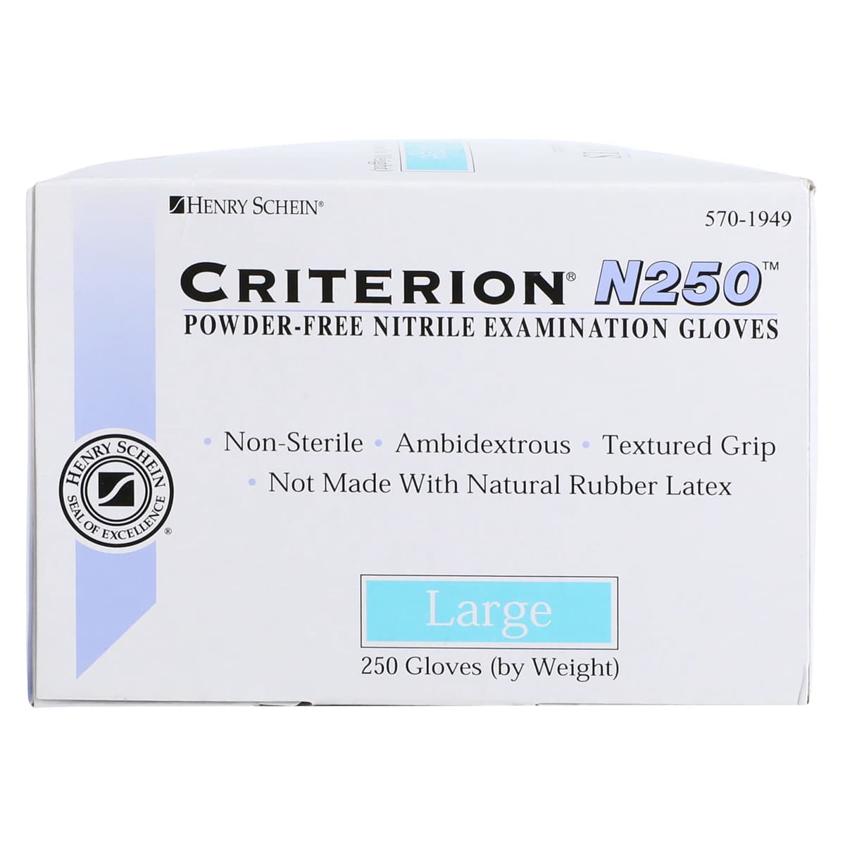 Criterion N250 Nitrile Exam Gloves, Large, Blue, Non-Sterile, 250/Box thumbnail 5