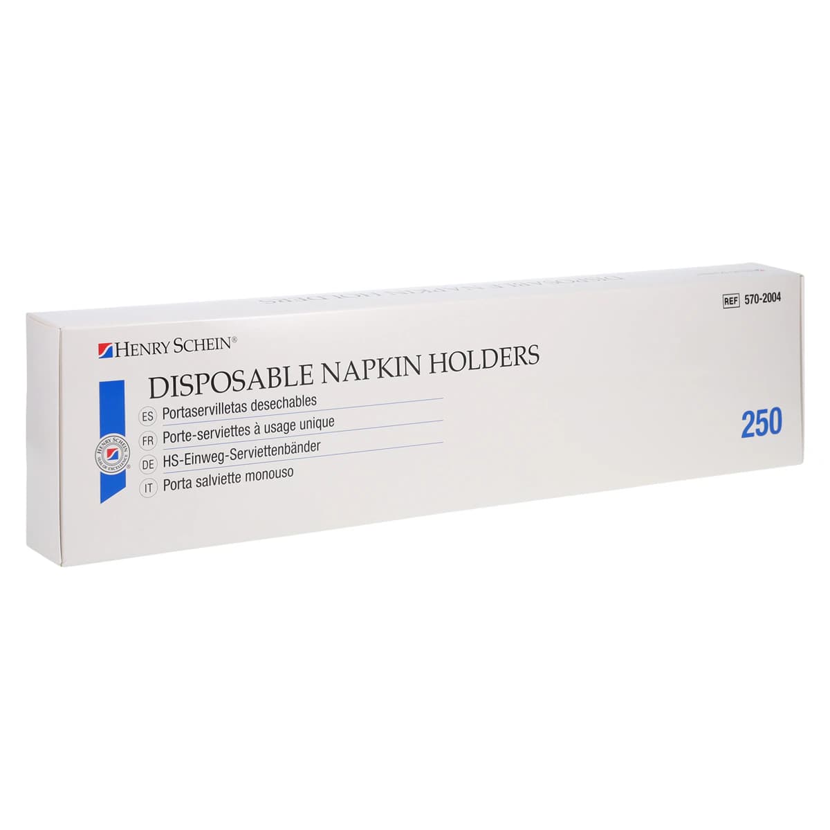 Henry Schein Disposable Dental Bib Holder, Adhesive Ends, White Non-Woven Fabric, Adjustable, 250/Box - Disposable Dental Bib Holder - Image 1