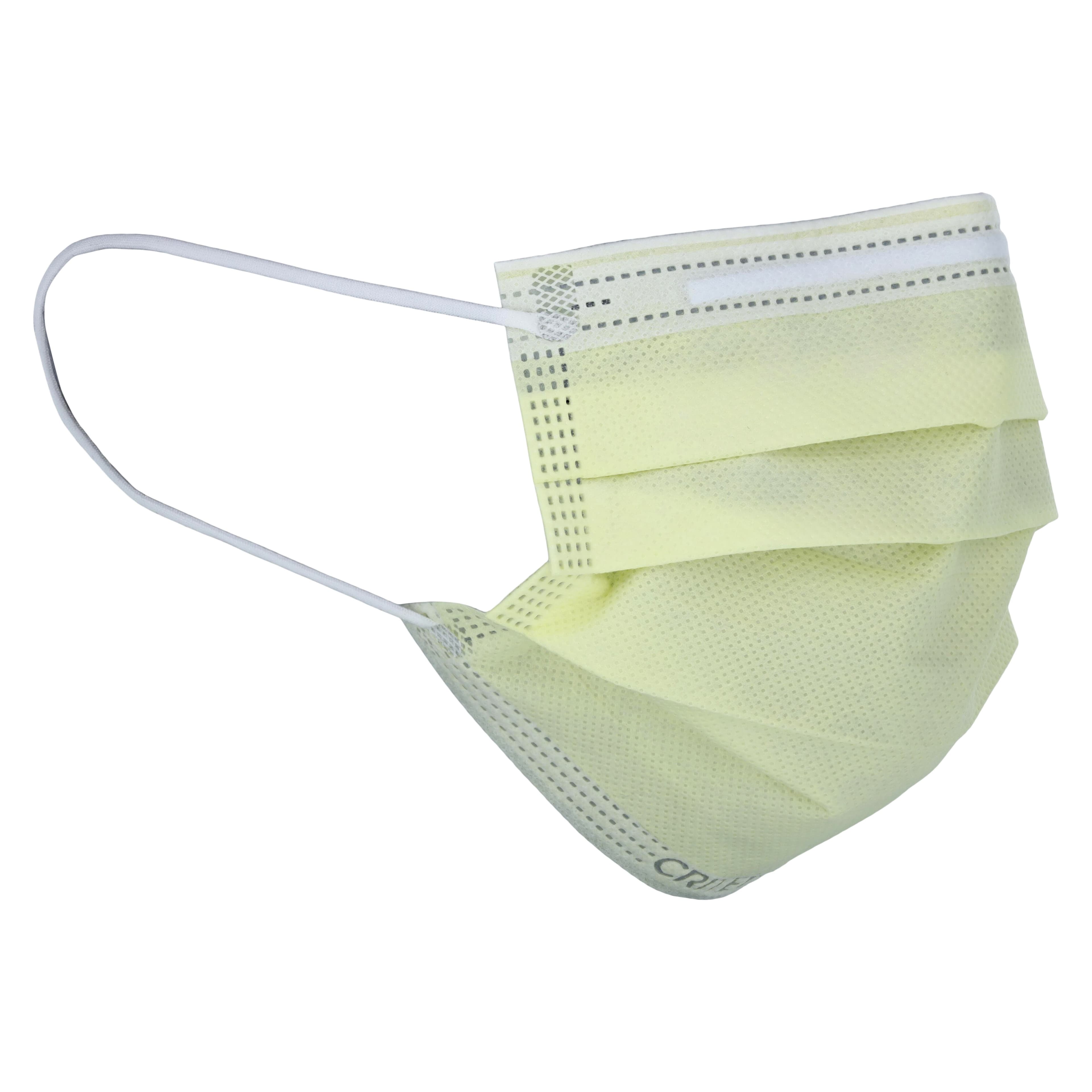 Criterion Earloop Masks ASTM Level 3, Yellow, Adult, Latex-Free, 50/Box thumbnail 2