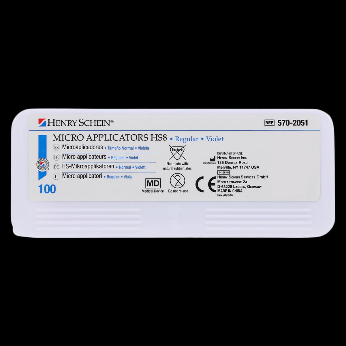 Henry Schein Micro Applicators H8 Regular, Bendable, Violet, 3 1/4 in, 100/Box - Micro Applicators H8 Regular - Image 1