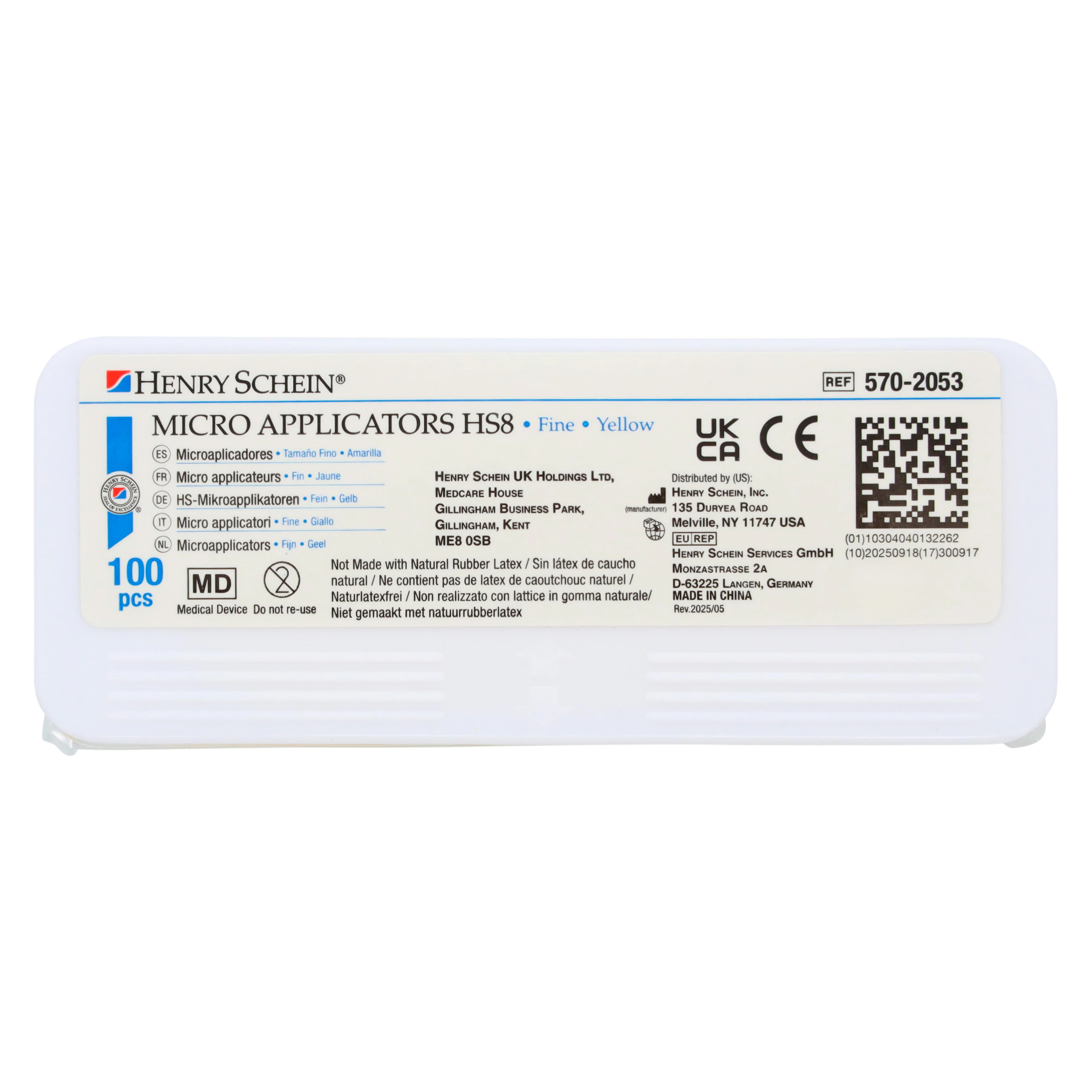 Micro Applicators M8, Fine, Yellow, Bendable, 100/Box thumbnail 2