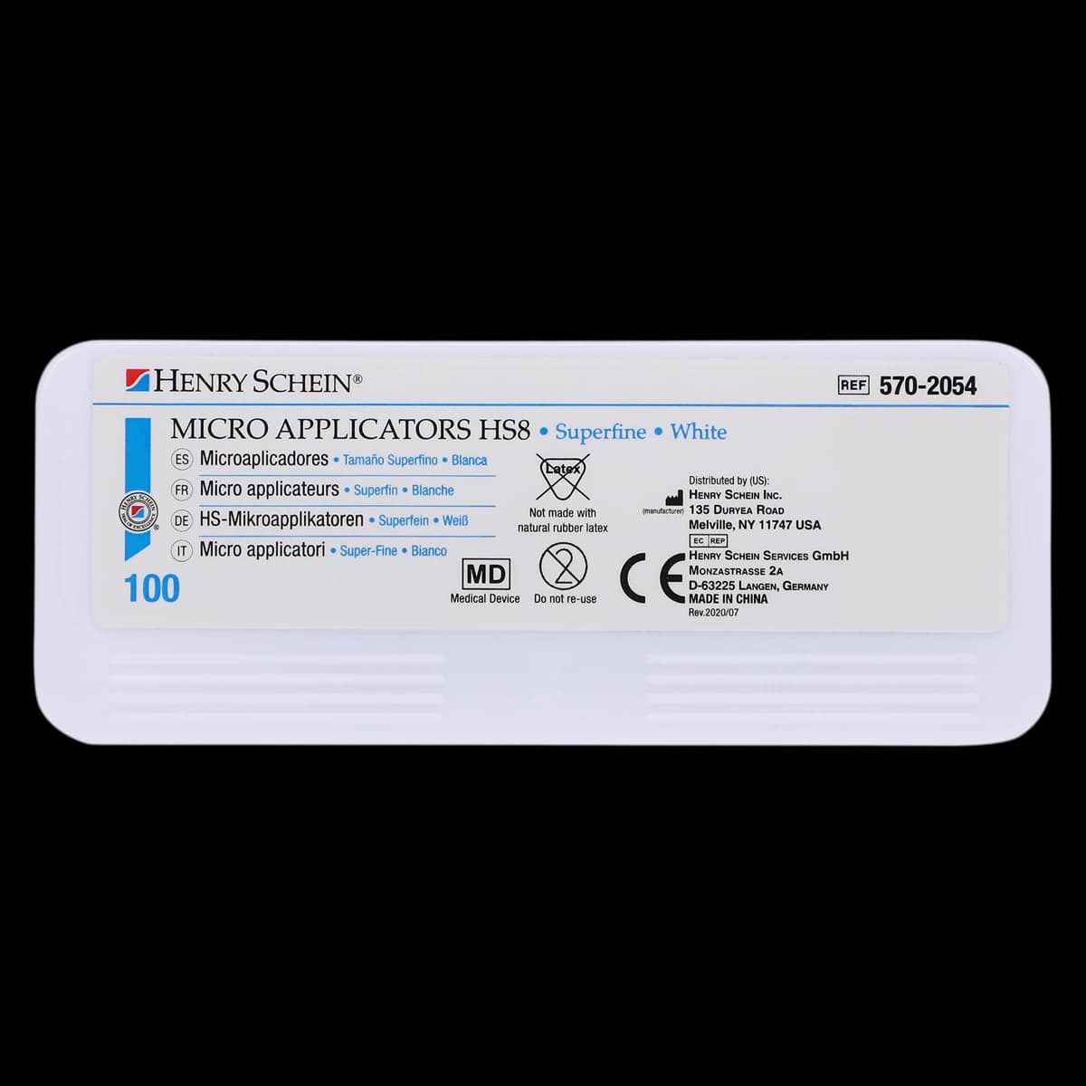 Henry Schein Micro Applicators M8, Superfine, Bendable, White, 3 1/4 in, 100/Box - Micro Applicators M8 - Image 1