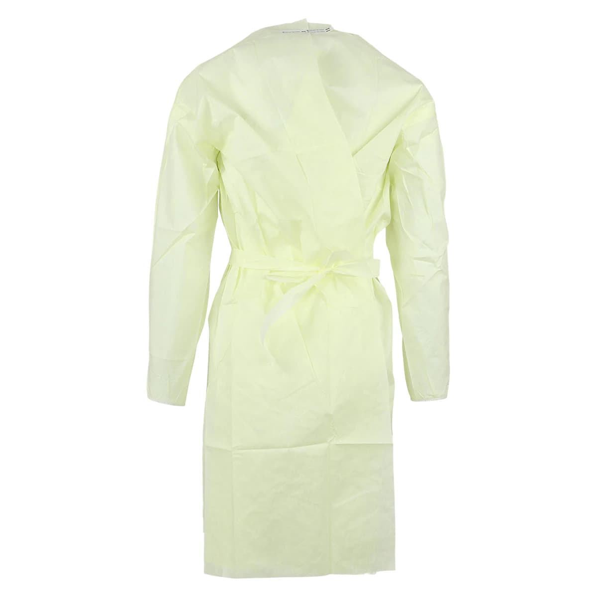 Isolation Gowns AAMI Level 3 SMS, Adult X-Large, Yellow, Knee Length, Non-Sterile, Round Neck, Tie Closure, Elastic Cuff, Long Sleeves, 10/Bag thumbnail 3