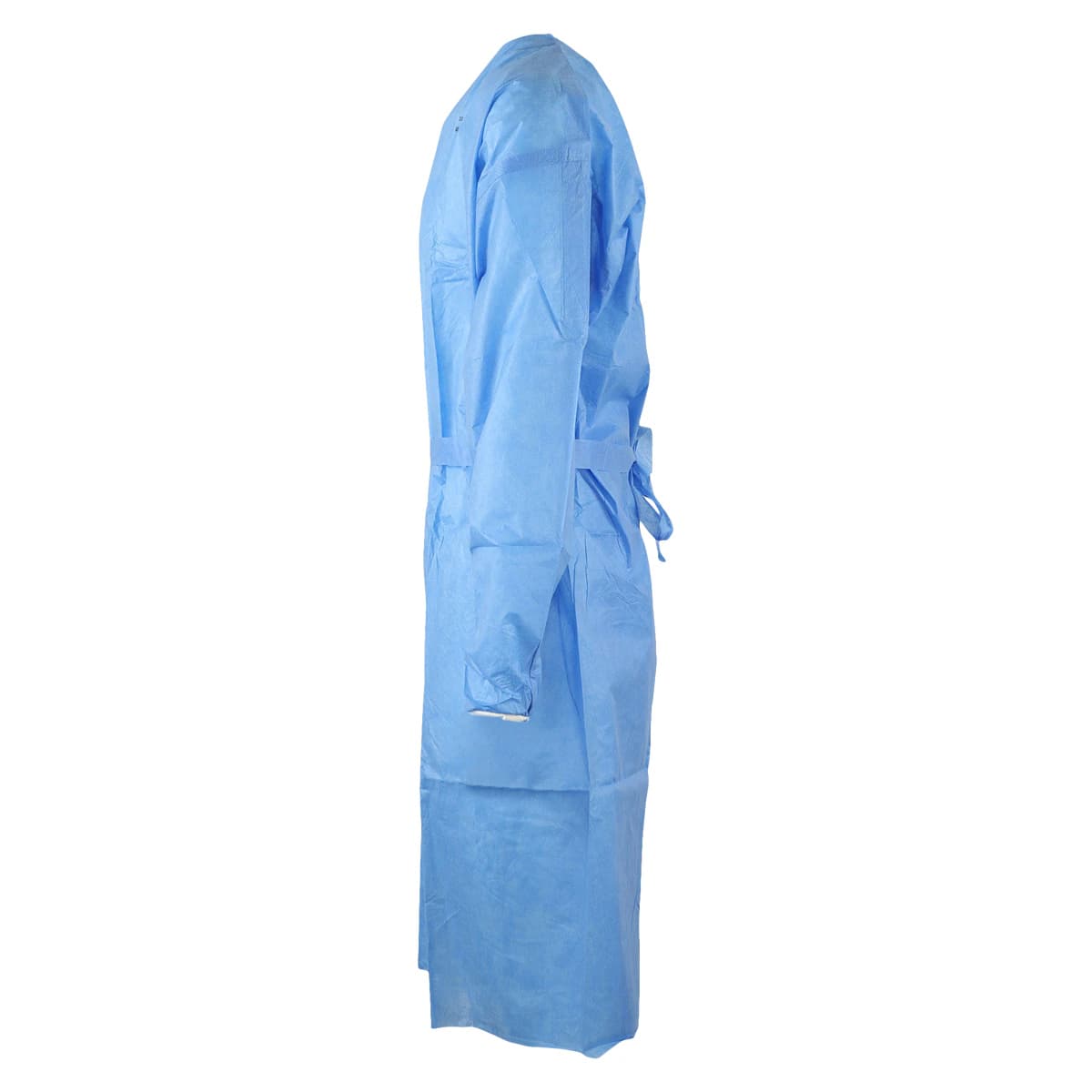 Isolation Gowns AAMI Level 1 SMS, Adult Medium, Blue, Non-Sterile, Tie Closure, Long Sleeves, 10/Bag thumbnail 3