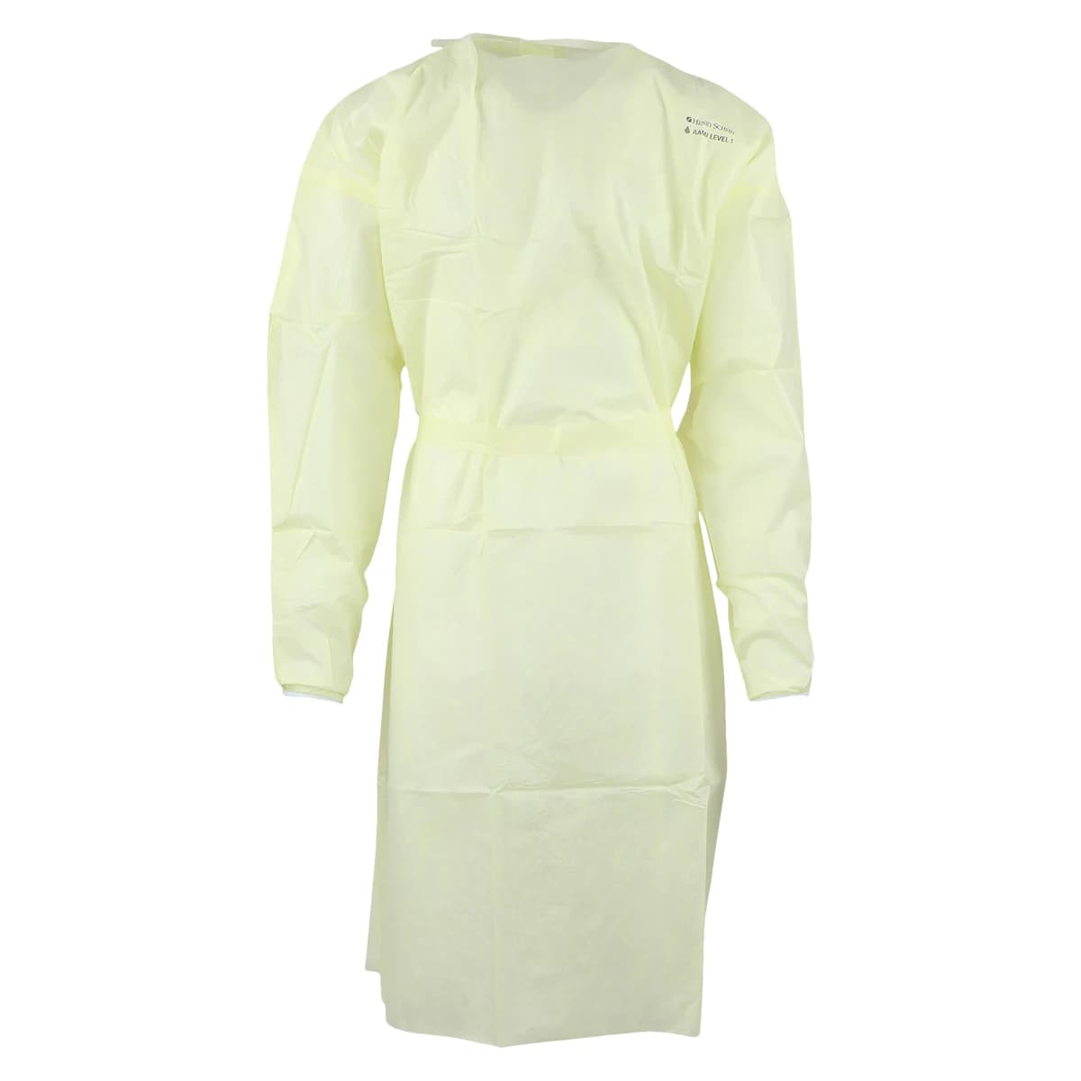 Isolation Gowns AAMI Level 1 SMS Adult Medium Yellow Non-Sterile Tie Closure Long Sleeves 10/Bag - Isolation Gowns AAMI 1 Yellow - Image 1