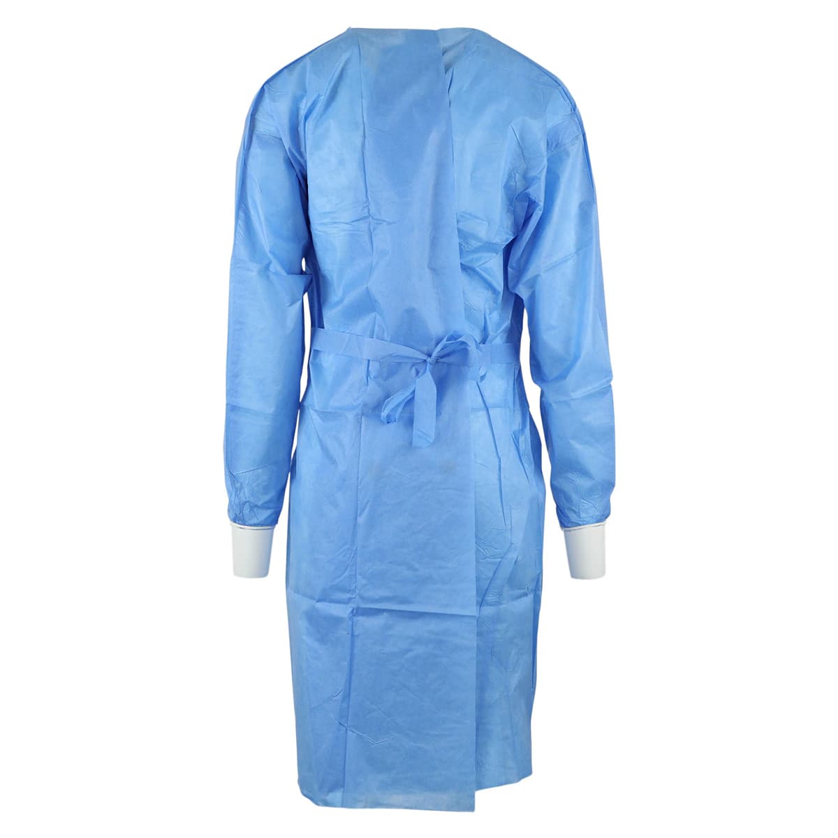 Isolation Gowns AAMI Level 1 SMS, Adult Large, Blue, Knee Length, Non-Sterile, 10/Bag thumbnail 3