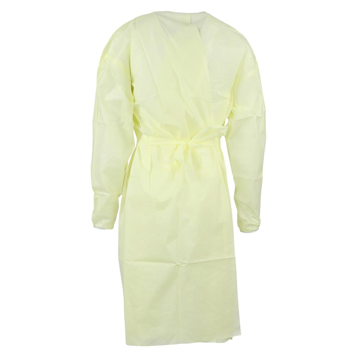 Isolation Gowns AAMI Level 1 SMS, Adult Large, Yellow, Knee Length, Non-Sterile, 10/Bag thumbnail 3