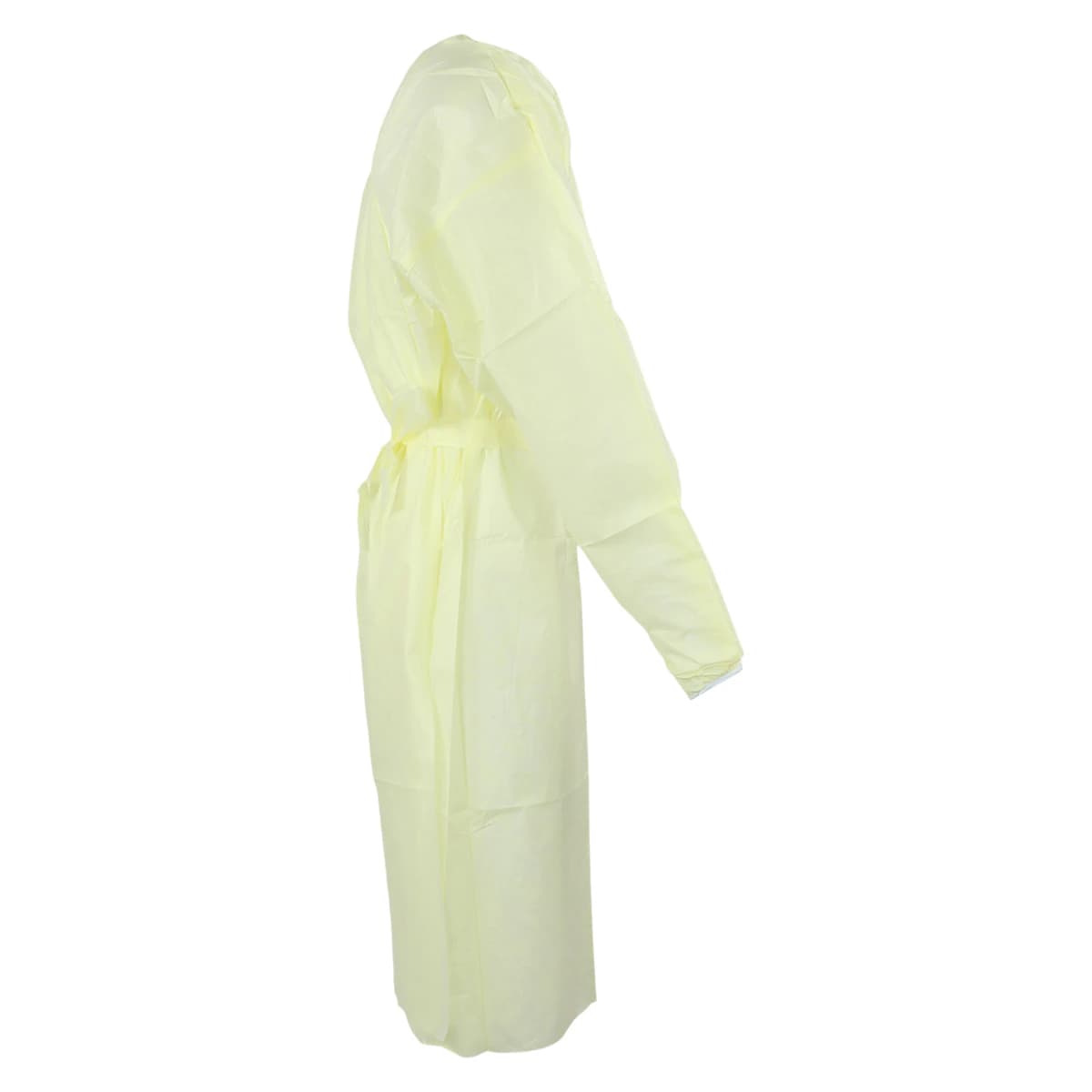 Isolation Gowns AAMI Level 1 SMS, Adult Large, Yellow, Knee Length, Non-Sterile, 10/Bag thumbnail 2