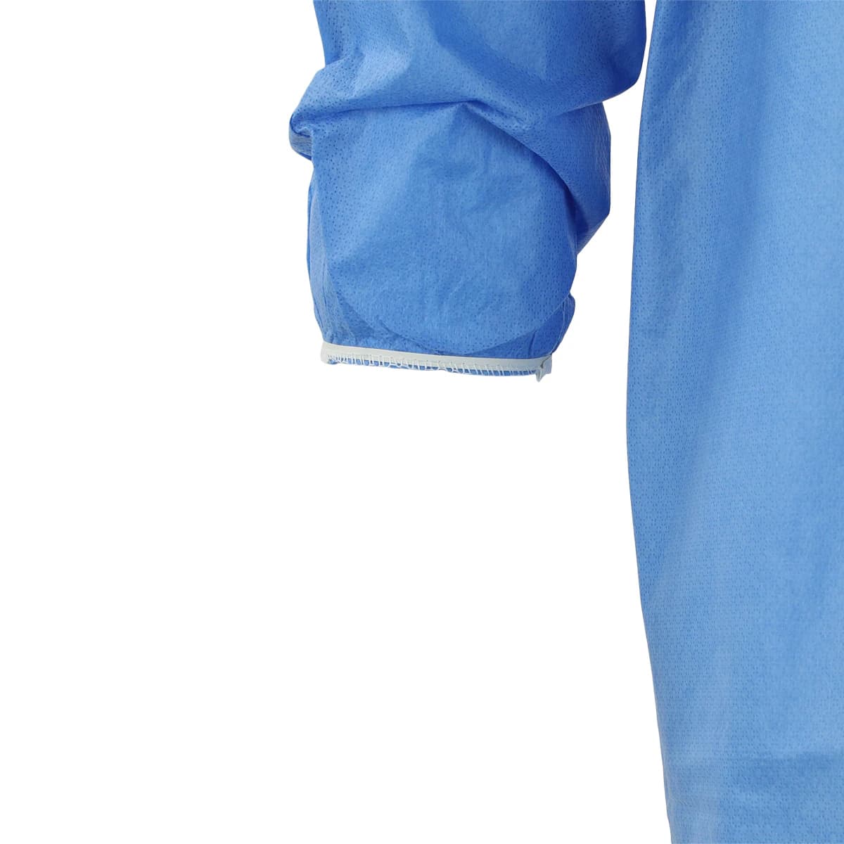 Isolation Gowns AAMI Level 2 SMS, Adult X-Large, Blue, Knee Length, Non-Sterile, Round Neck, Tie Closure, Elastic Cuff, Long Sleeves, 10/Bag thumbnail 4