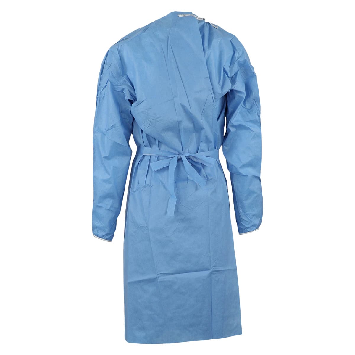 Isolation Gowns AAMI Level 3 SMS, Adult Medium, Blue, Non-Sterile, Tie Closure, Long Sleeves, 10/Bag thumbnail 3