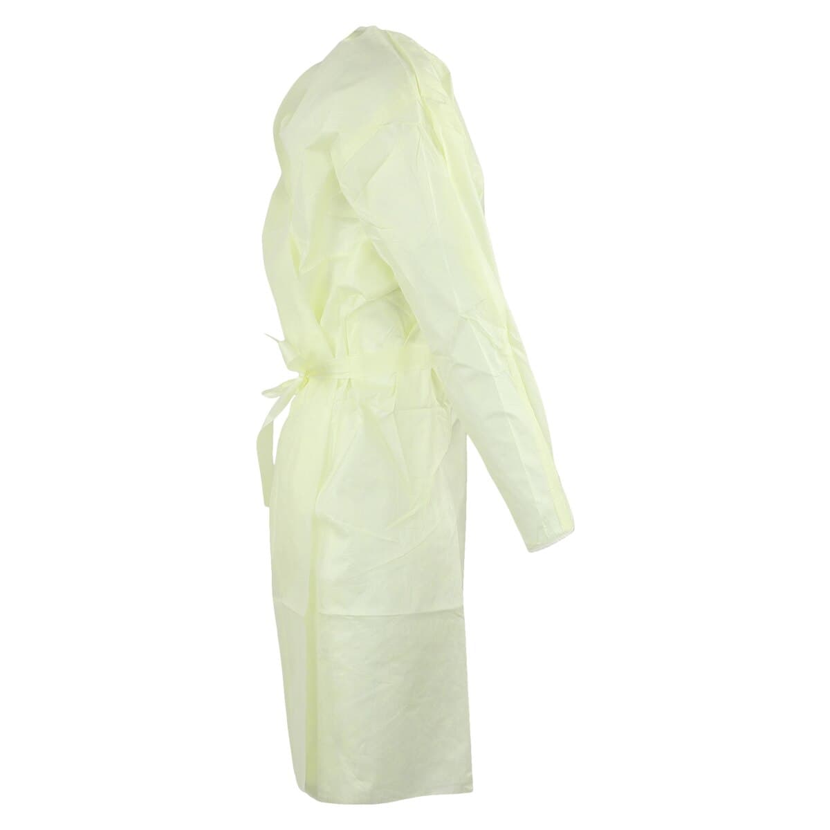 Isolation Gowns AAMI Level 3 SMS, Adult Medium, Yellow, Non-Sterile, Tie Closure, Long Sleeves, 10/Bag thumbnail 2