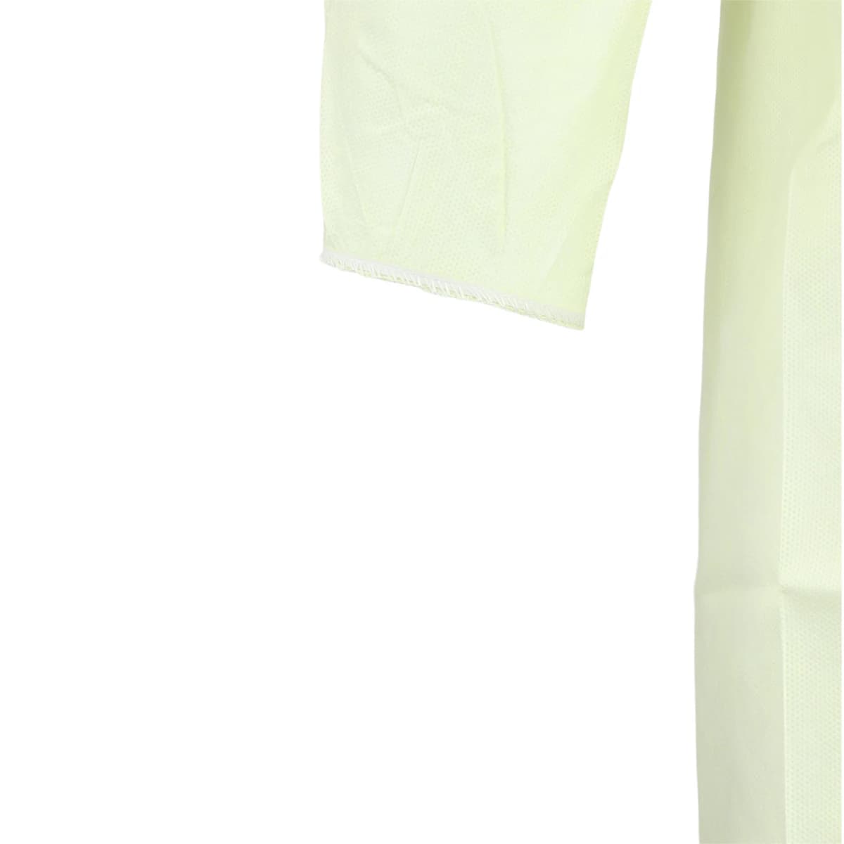 Isolation Gowns AAMI Level 3 SMS, Adult Large, Yellow, Knee Length, Non-Sterile, Round Neck, Tie Closure, Elastic Cuff, Long Sleeves, 10/Bag thumbnail 4