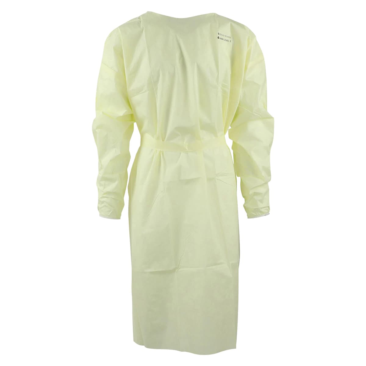 Isolation Gowns AAMI Level 2 SMS, Adult Medium, Yellow, Non-Sterile, Tie Closure, Long Sleeves, 10/Bag - Isolation Gowns AAMI 2 Yellow - Image 1