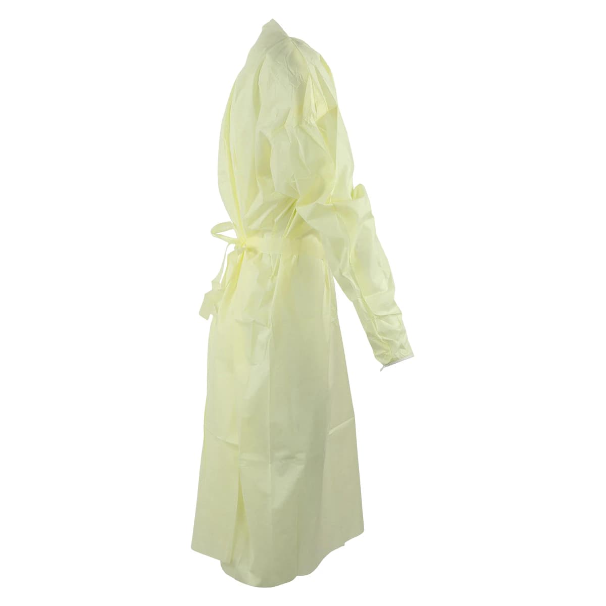 Isolation Gowns AAMI Level 2 SMS, Adult Medium, Yellow, Non-Sterile, Tie Closure, Long Sleeves, 10/Bag thumbnail 2