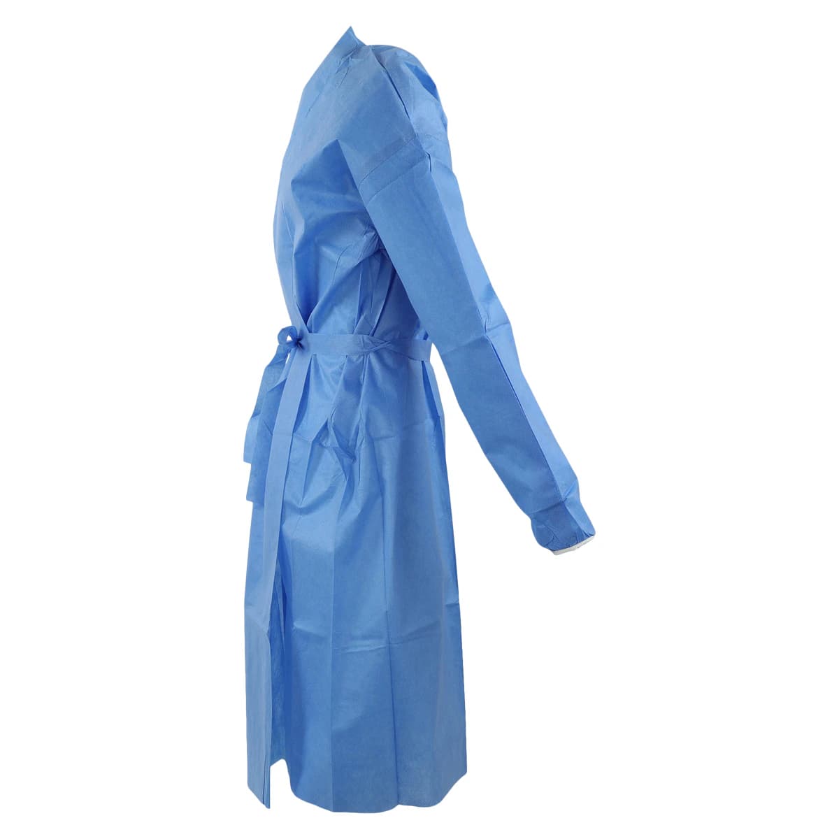 Isolation Gowns AAMI Level 2 SMS, Adult Large, Blue, Knee Length, Non-Sterile, 10/Bag thumbnail 2