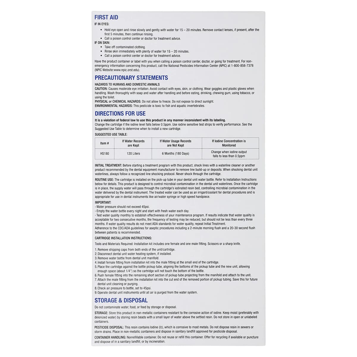 Henry Schein Dental Unit Water Purification Cartridge, 2/Box thumbnail 8