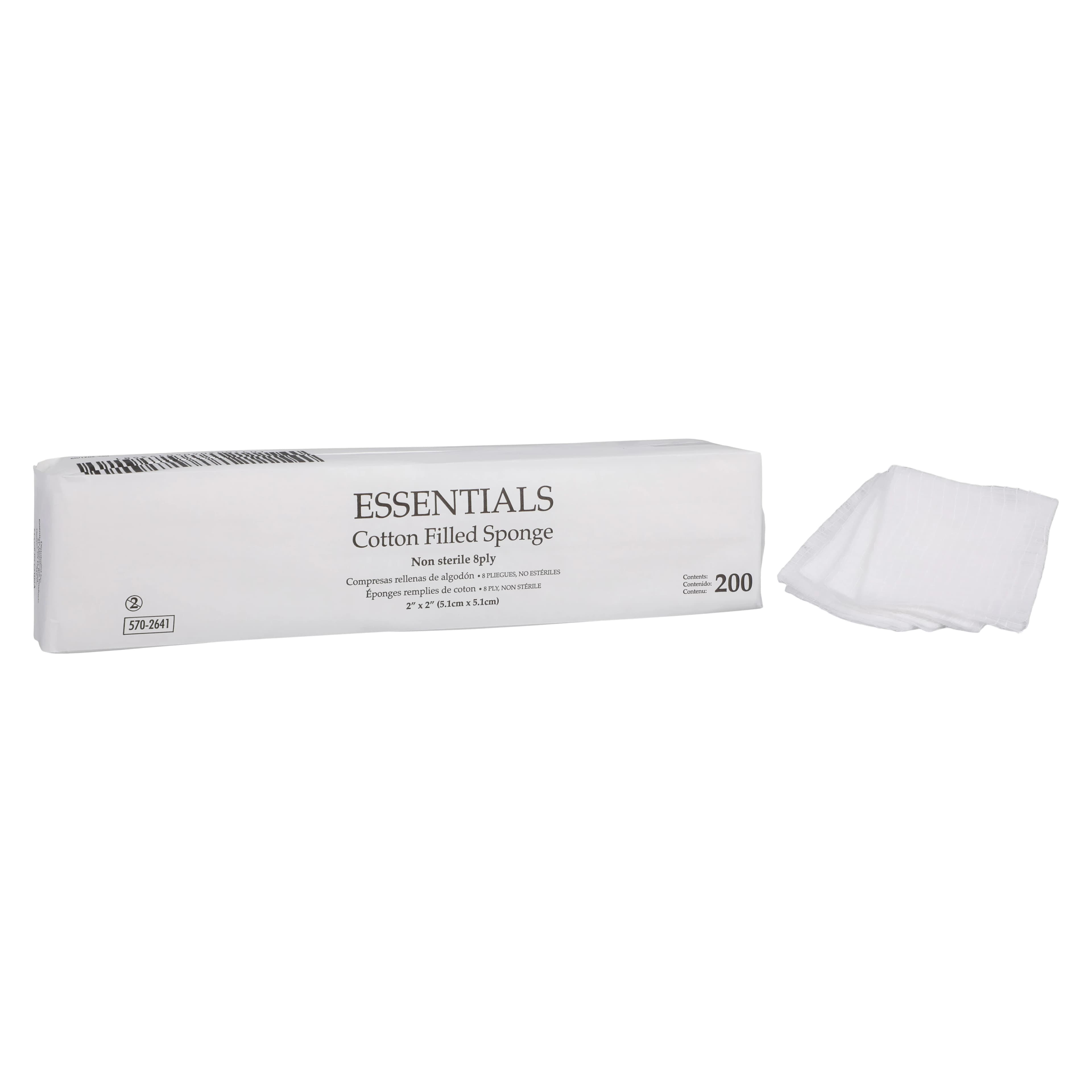 Essentials Healthcare Cotton Filled Sponge, 2x2", 8-Ply, Non-Sterile, Latex-Free, 01KEZKNSHCYMZM4J6MW0GGS4WP thumbnail 5
