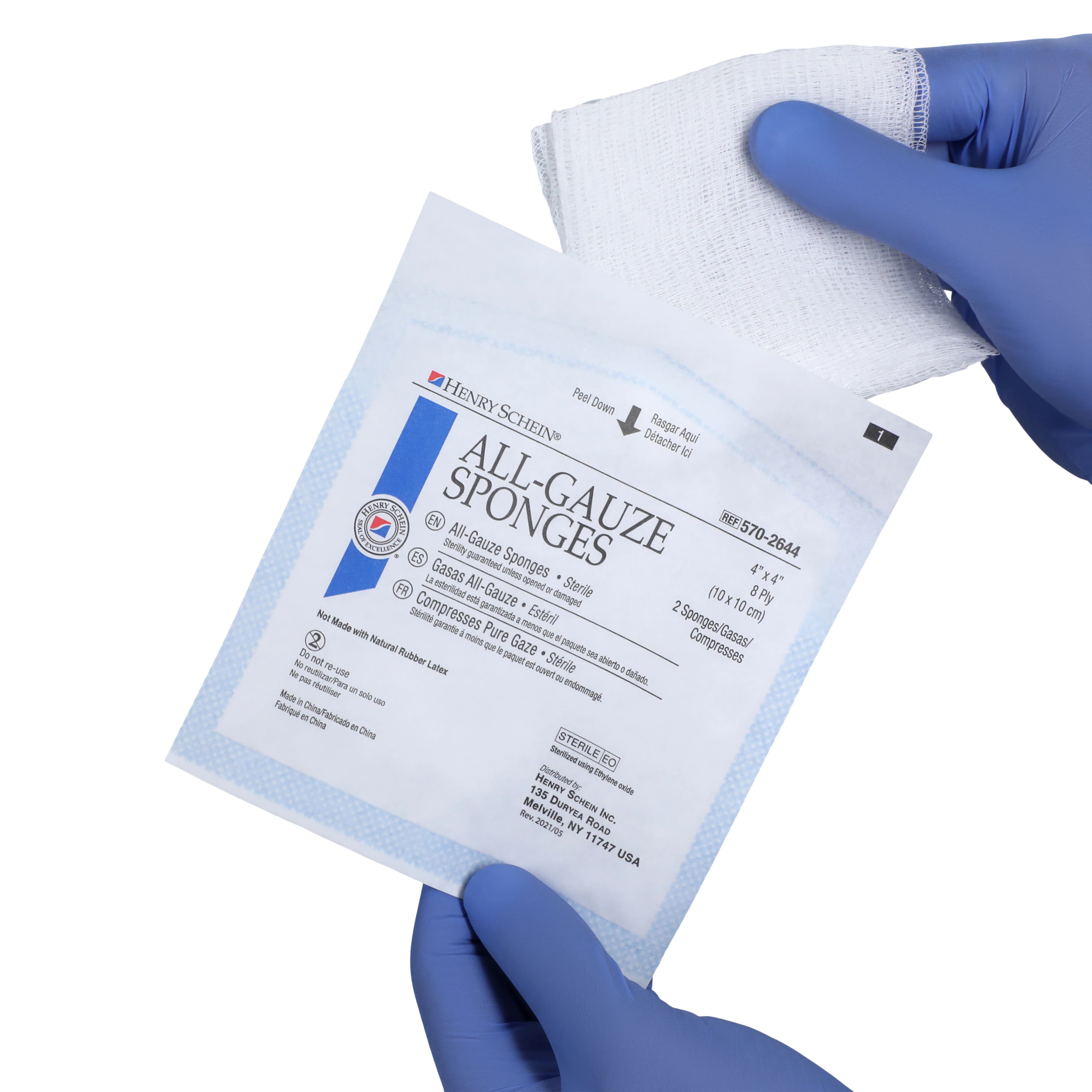 Henry Schein Premium Gauze Sponge, 100% Cotton, 4x4", 8-Ply, Sterile, Latex-Free thumbnail 6