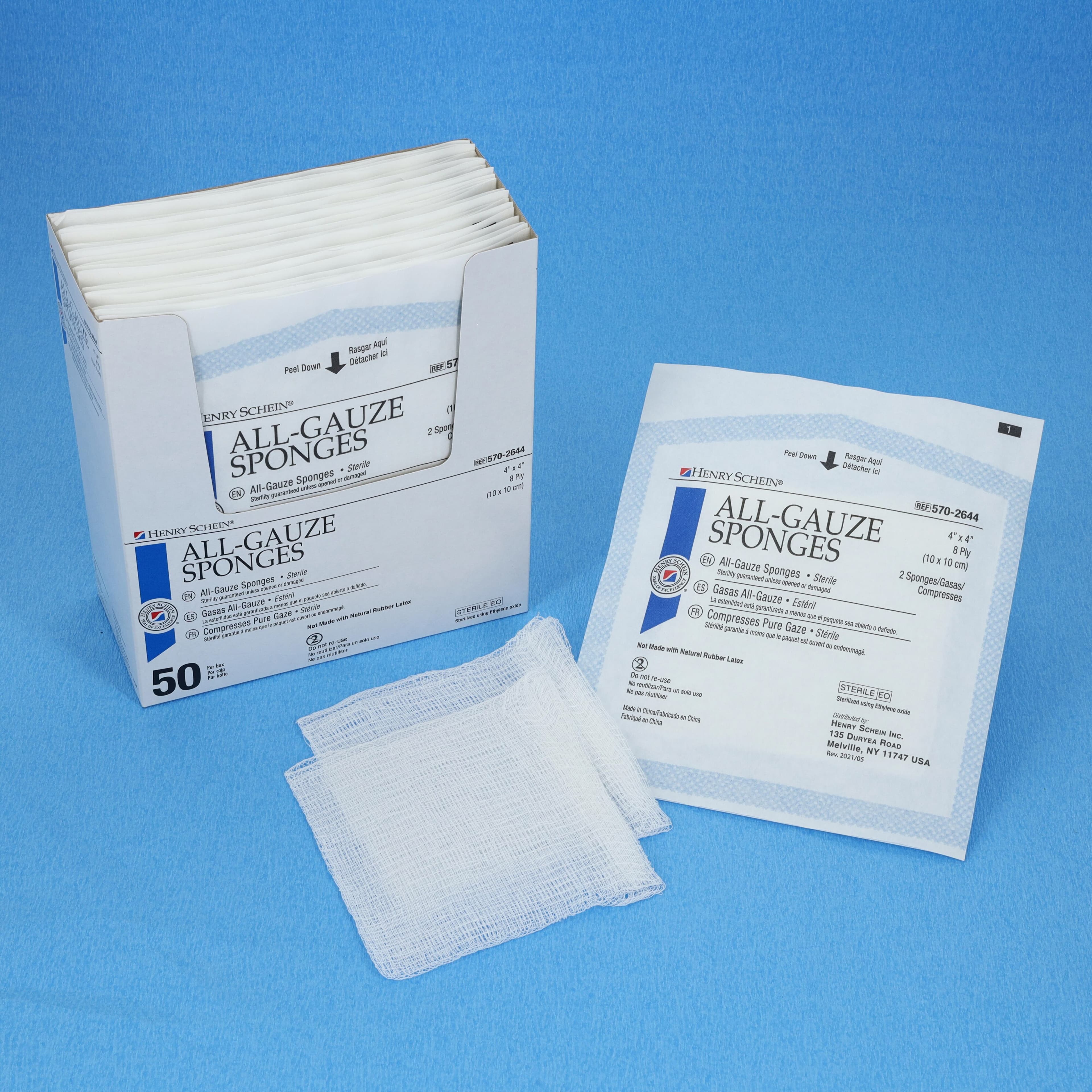 Henry Schein Premium Gauze Sponge, 100% Cotton, 4x4", 8-Ply, Sterile, Latex-Free thumbnail 8