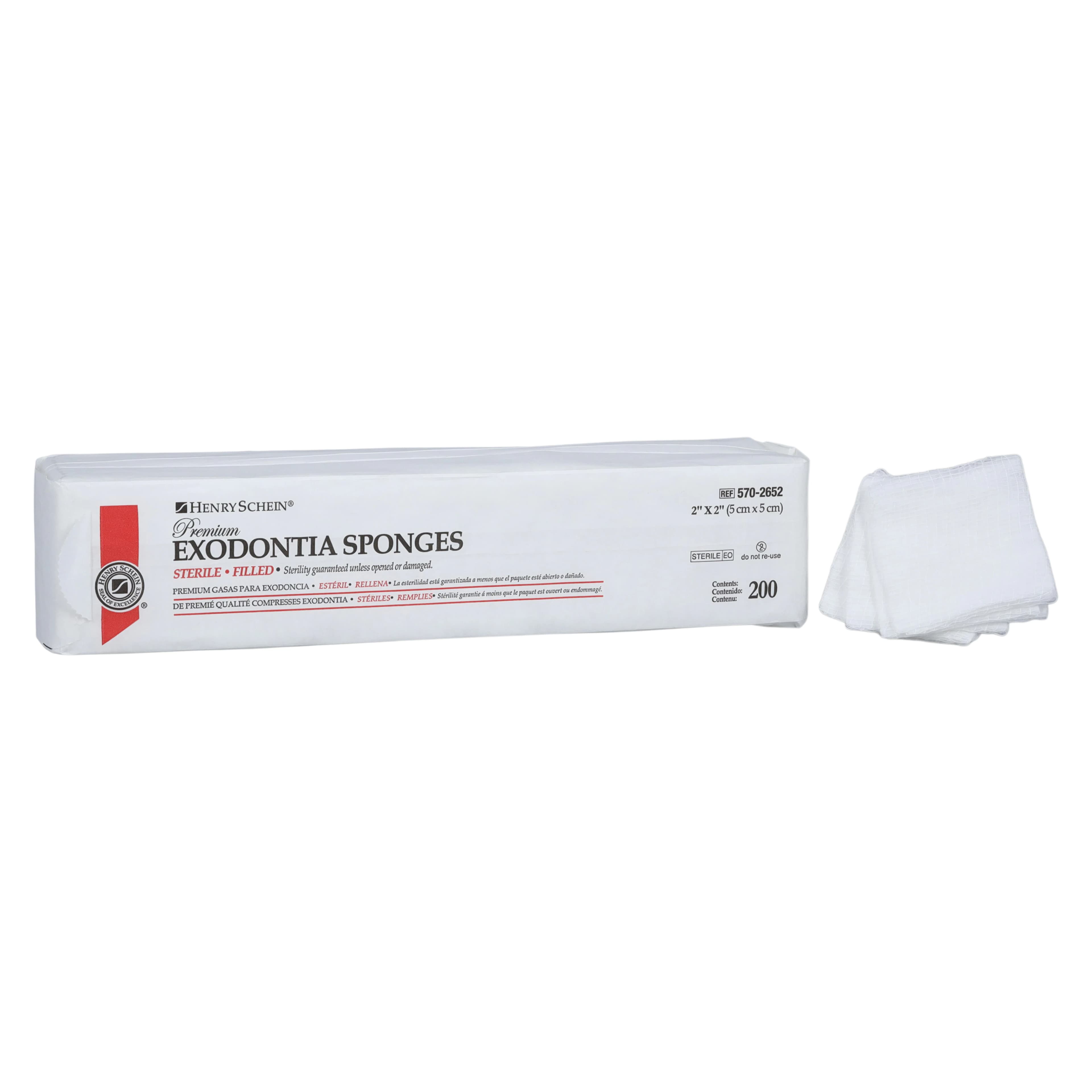 Henry Schein Premium Cotton Filled Exodontia Sponge, 2x2", 8-Ply, Non-Sterile, Latex-Free - Sponge Exodontia Prem 8Ply NS - Image 1